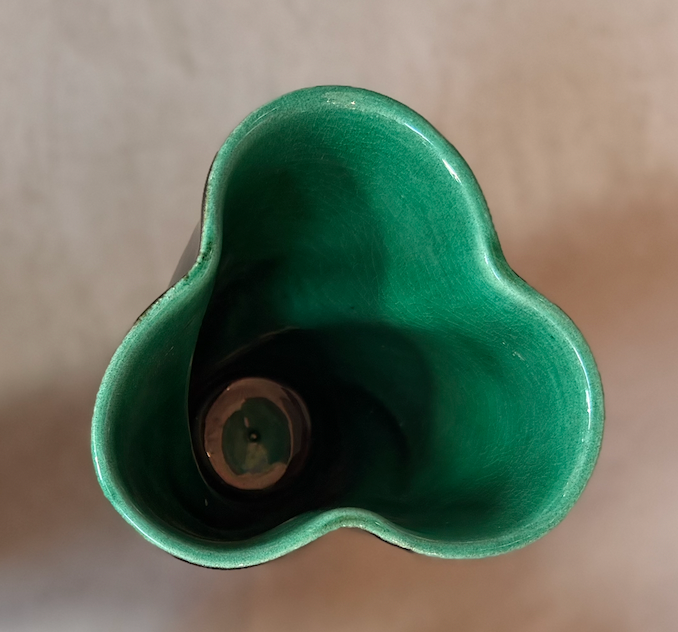 Vases Organiques en Céramique Émaillée bicolore — Col Trilobé (Style Vallauris / 50's-60's)