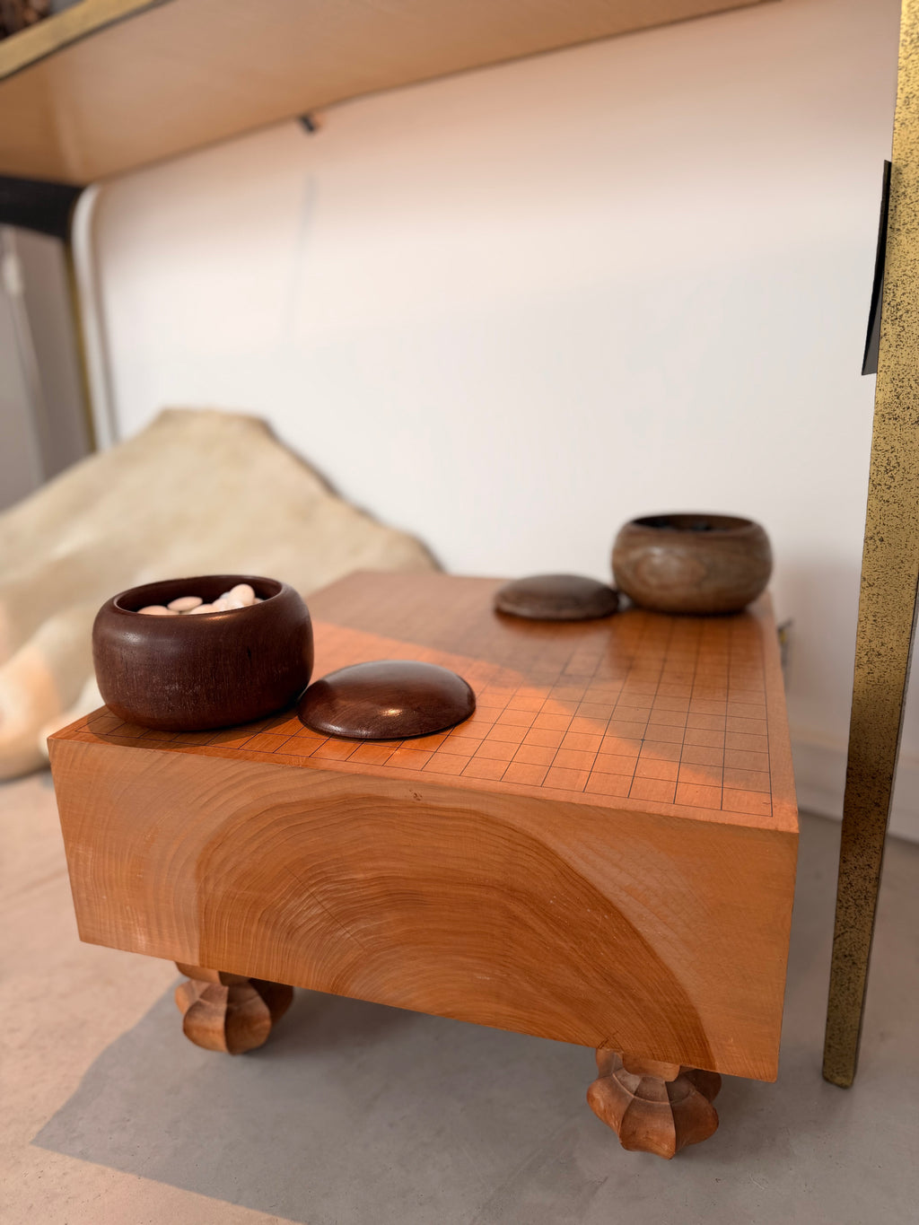Traditional Go Board with Legs & Solid Wood Bowls - Collector's Go Set