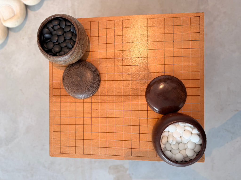 Traditional Go Board with Legs & Solid Wood Bowls - Collector's Go Set