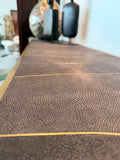 Shagreen and Textured Brass Console Table – Ginger Brown