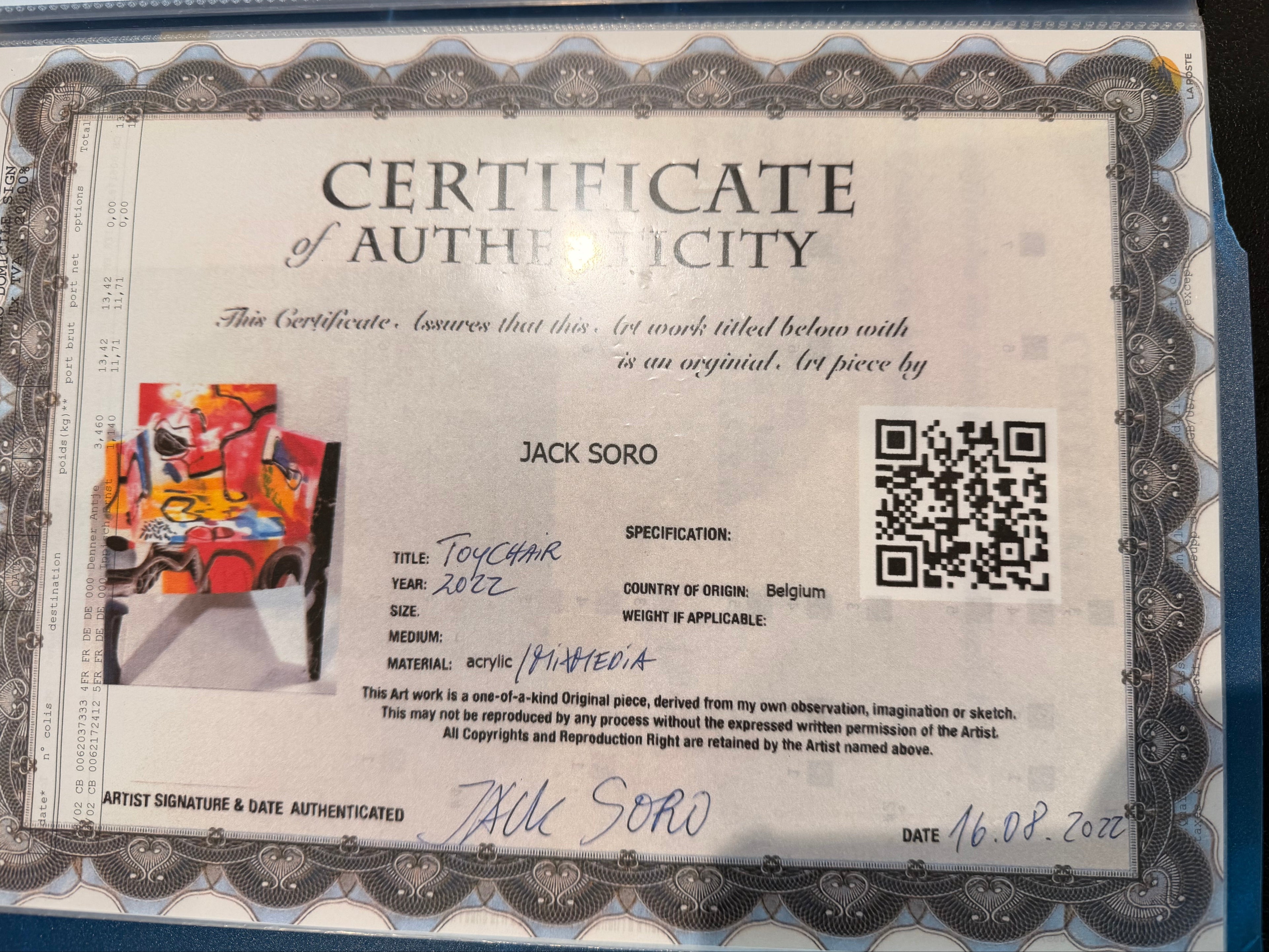 Fauteuil "Toy" Starck x Driade – Pièce Unique de Jack Soro (Certificat Inclus)