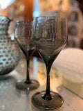 Verres à Pied en Verre Fumé Anthracite