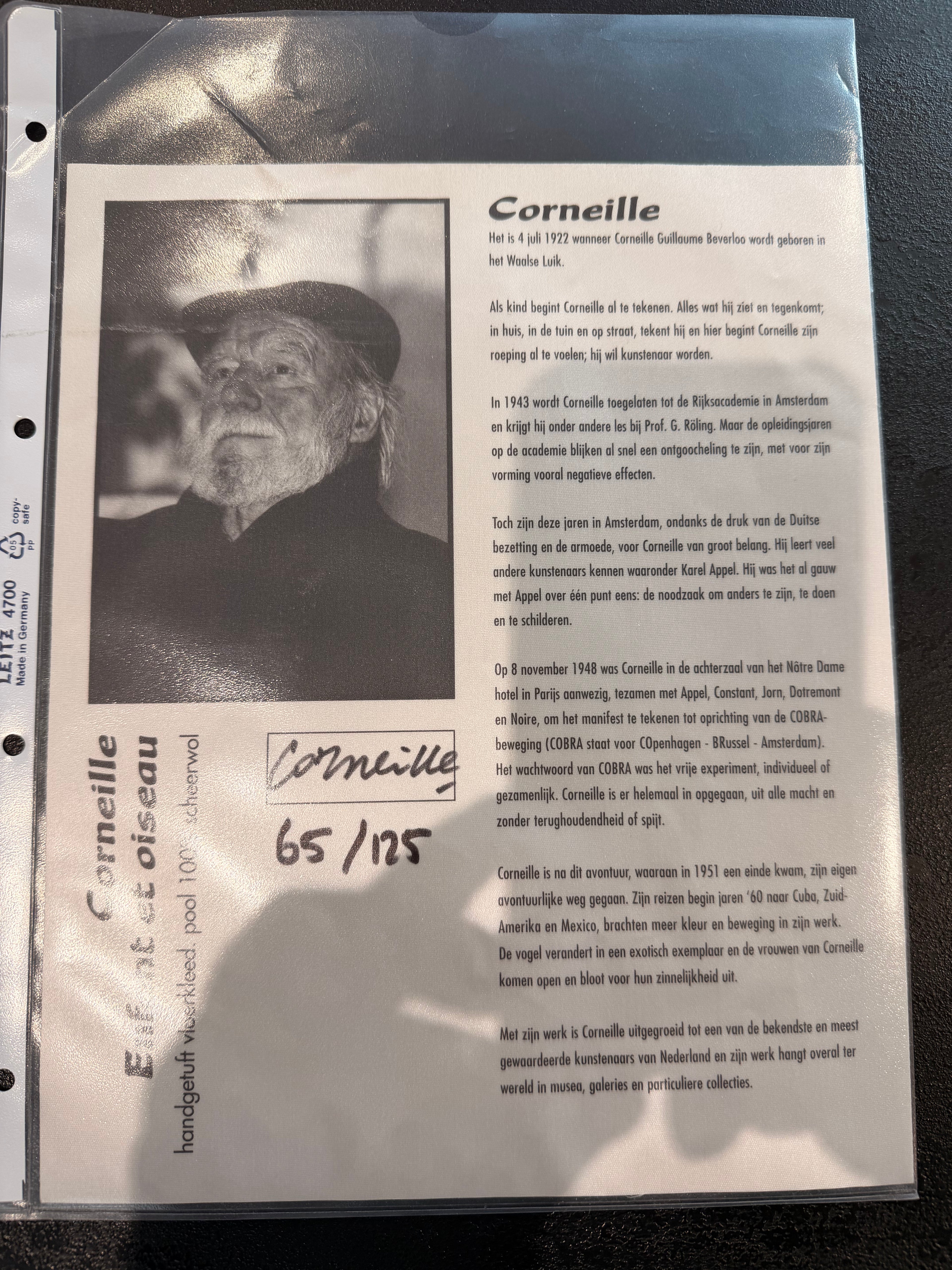 Tapis d’Artiste en Laine Signé Corneille – Mouvement CoBrA, Édition Limitée