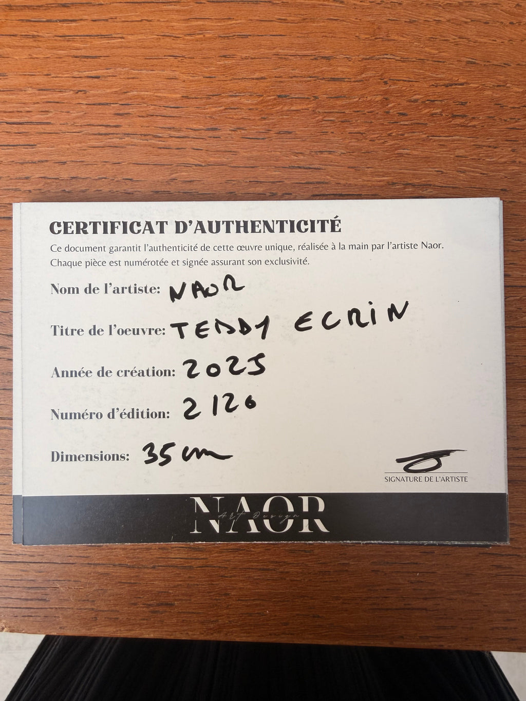 "Teddy" par Naor