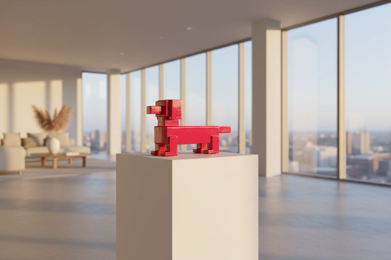 "Arttotem" Dachshund Sculpture – Signed by Singla