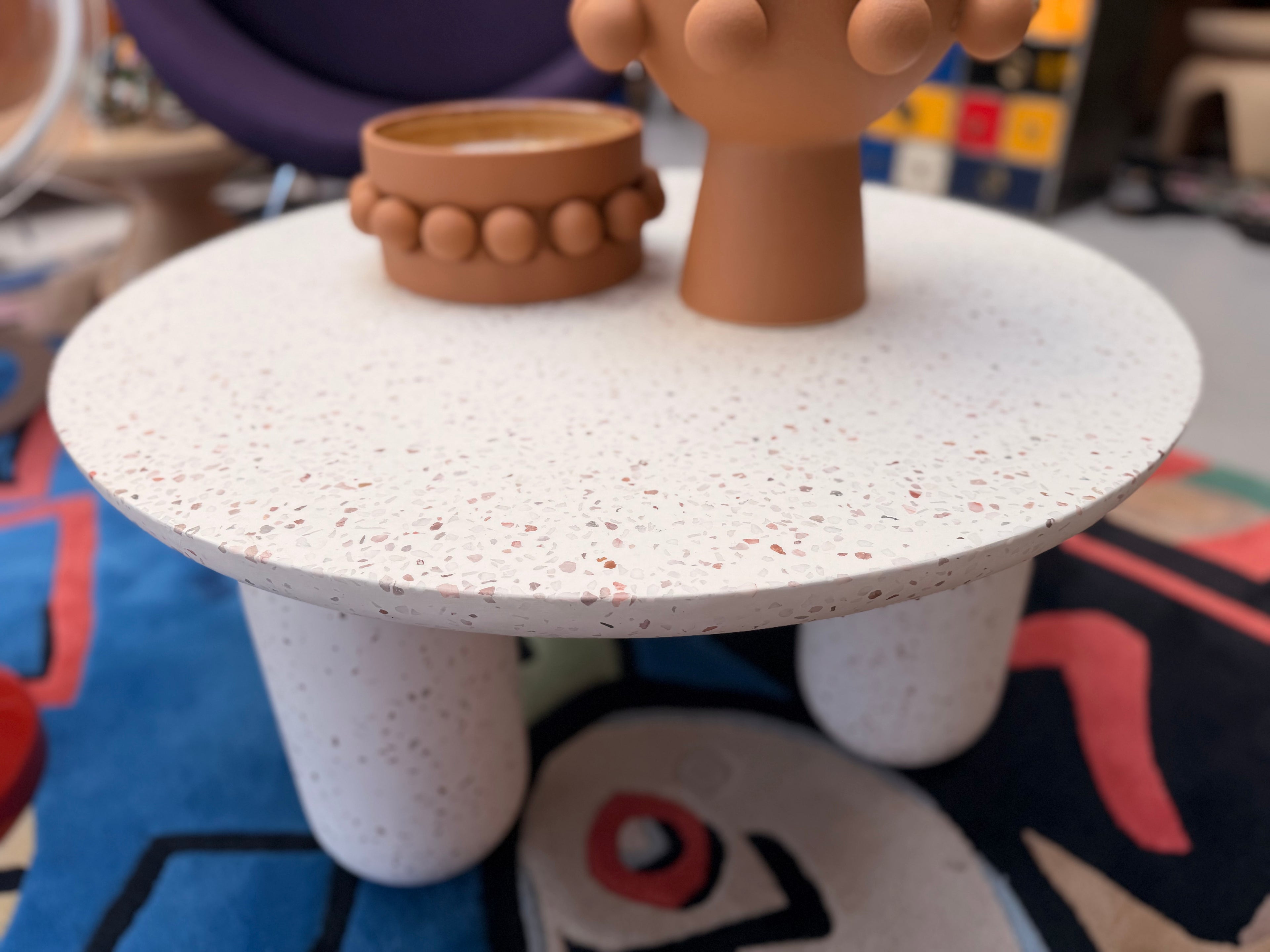 Table basse "Charlène" - Vermissen (Terrazzo blanc)
