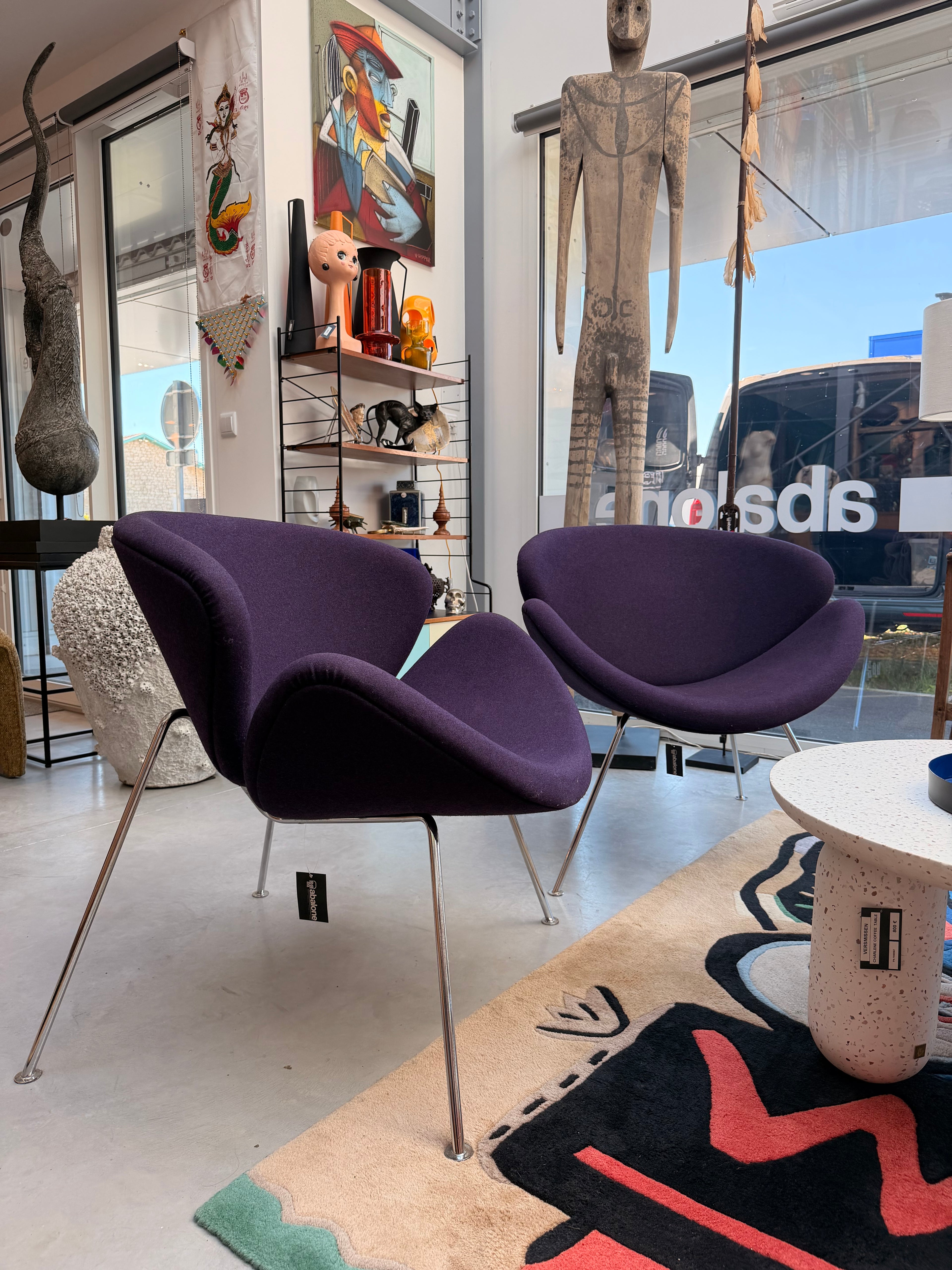 Fauteuil Orange Slice - Pierre Paulin pour Artifort (Tissu violet d'origine)