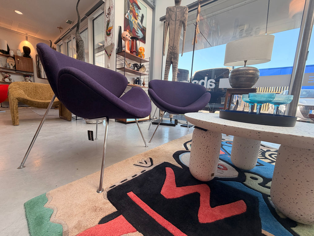 Fauteuil Orange Slice - Pierre Paulin pour Artifort (Tissu violet d'origine)