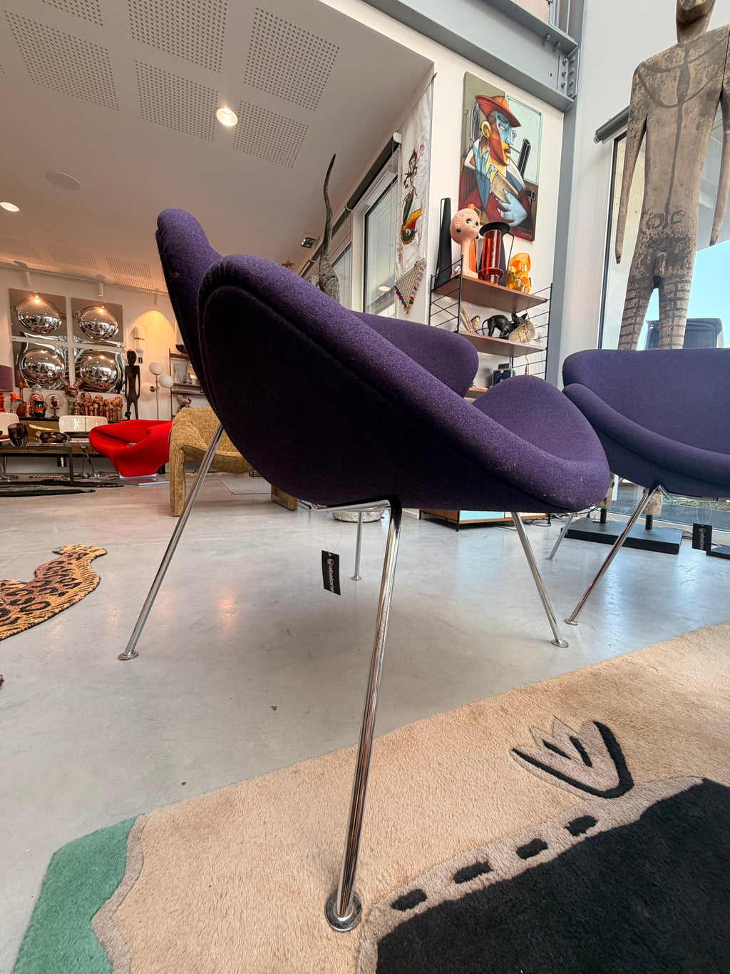 Fauteuil Orange Slice - Pierre Paulin pour Artifort (Tissu violet d'origine)