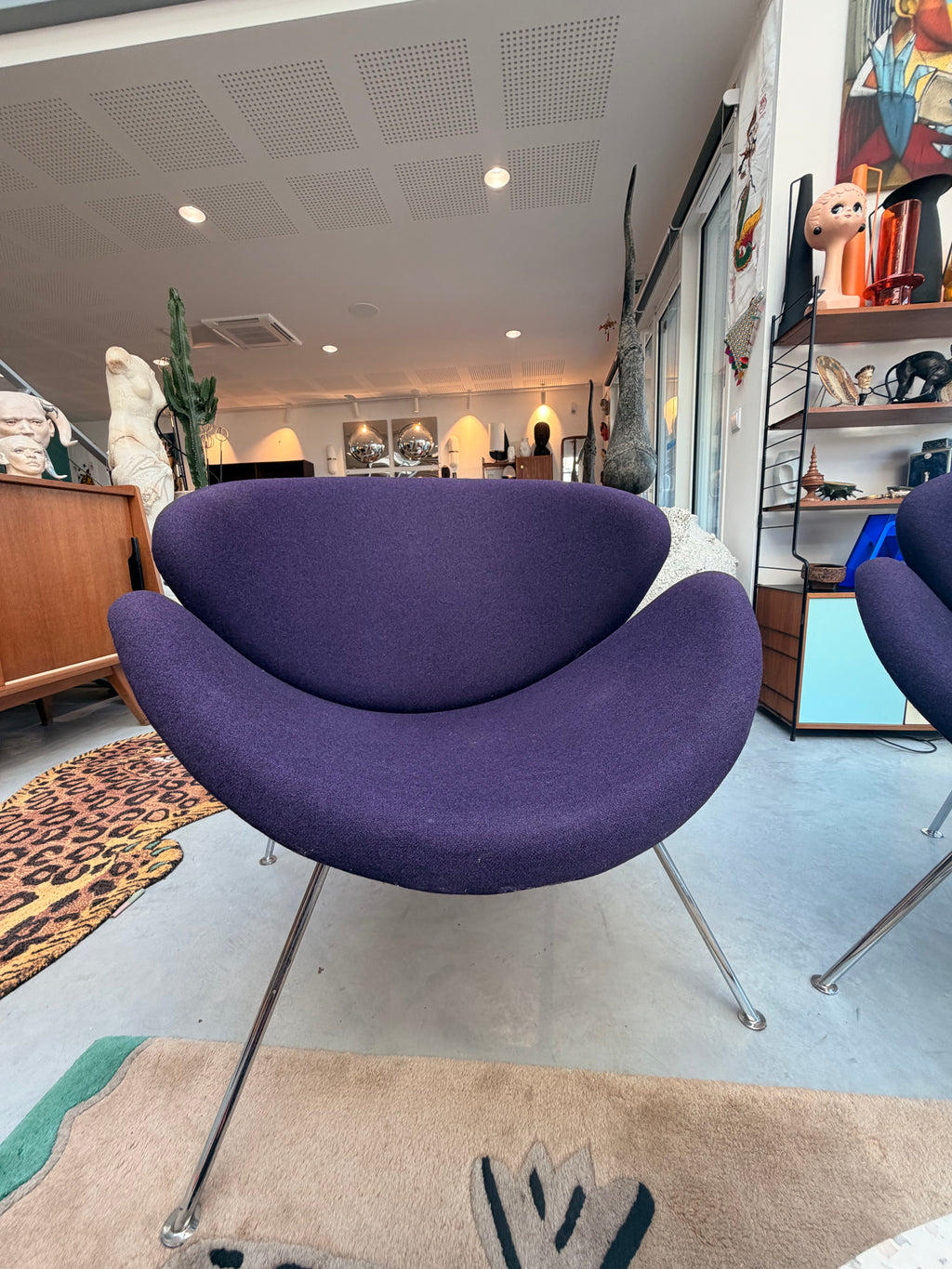 Fauteuil Orange Slice - Pierre Paulin pour Artifort (Tissu violet d'origine)