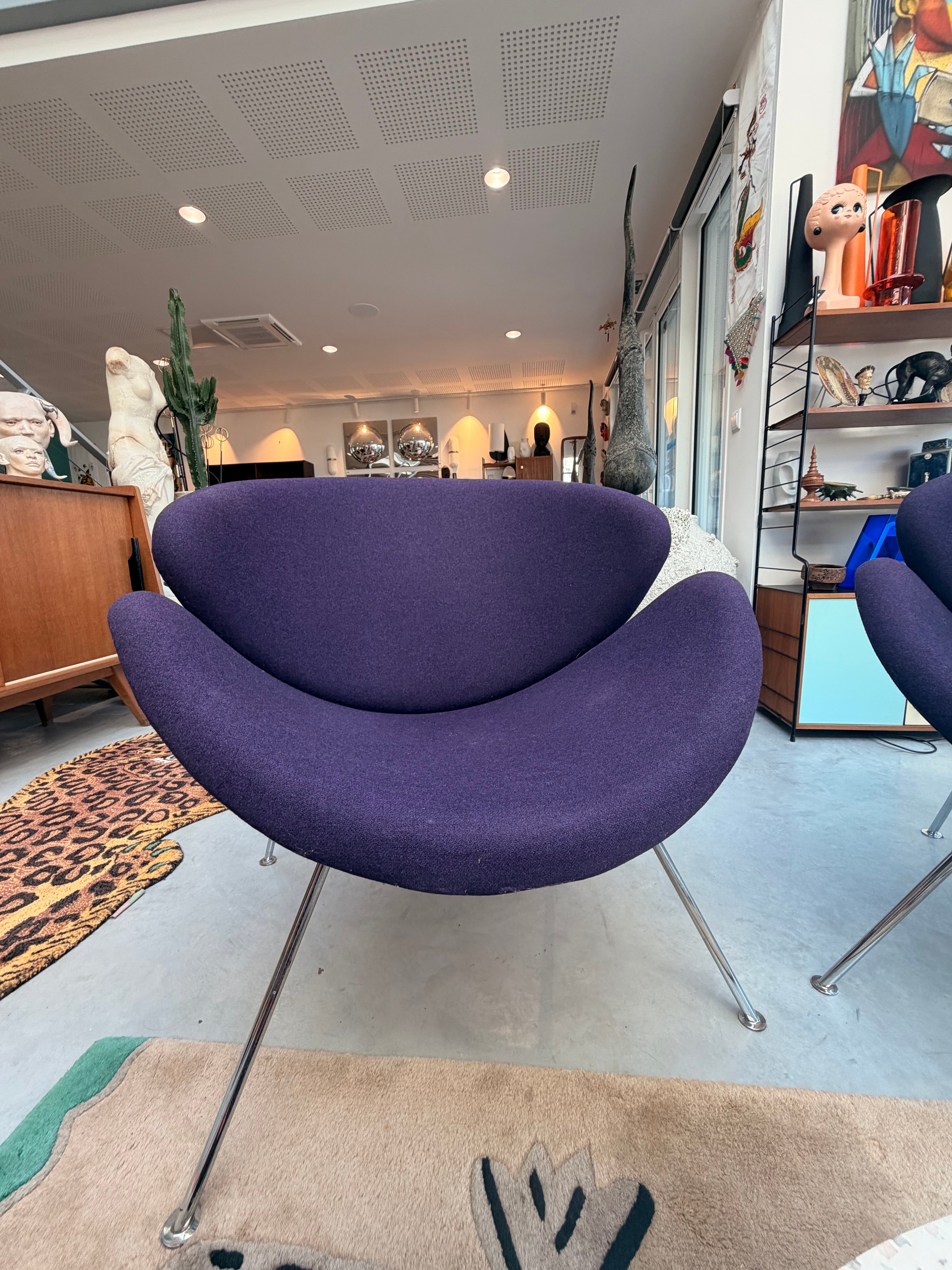 Fauteuil Orange Slice - Pierre Paulin pour Artifort (Tissu violet d'origine)