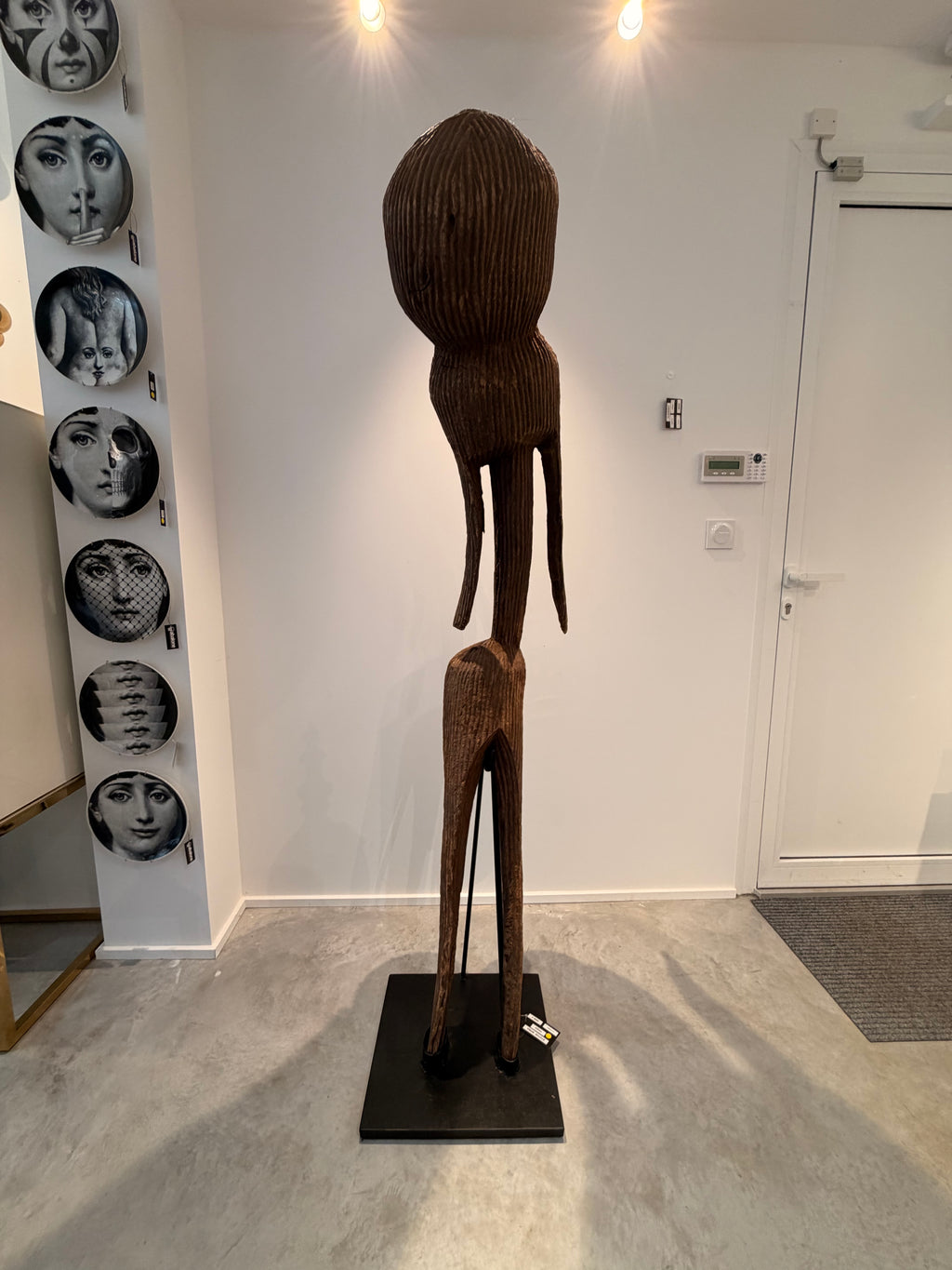 Large Anthropomorphic Moba Statue (Togo) – Monoxylous Wooden Ethnic Sculpture, West African Tribal Art