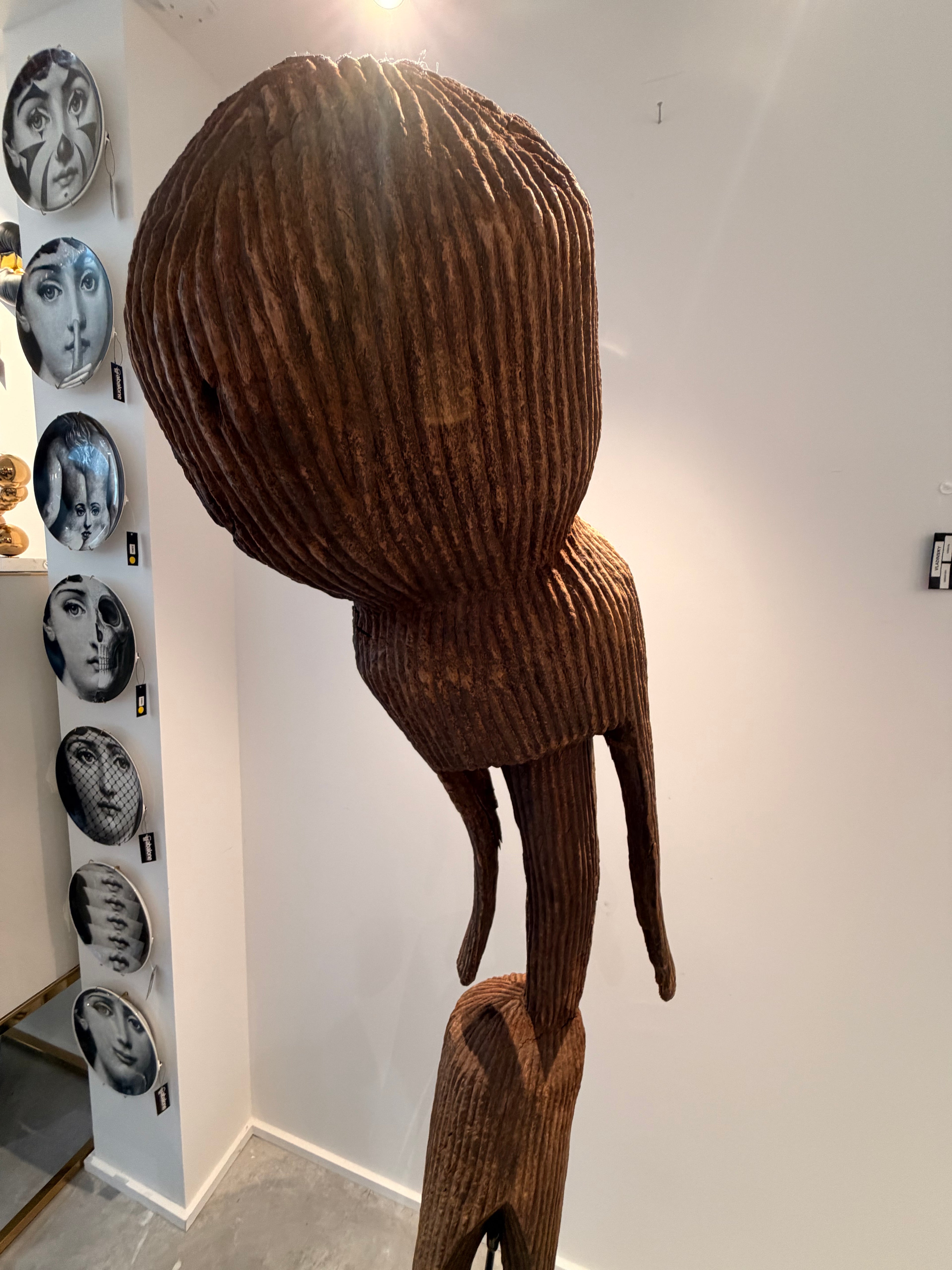 Large Anthropomorphic Moba Statue (Togo) – Monoxylous Wooden Ethnic Sculpture, West African Tribal Art