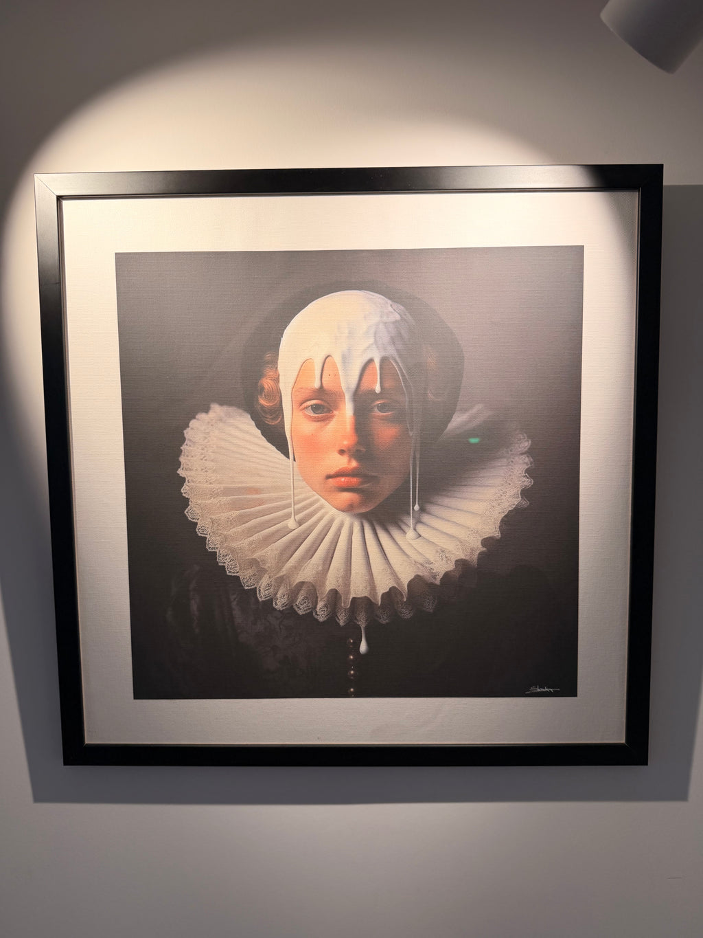 Neo-Classical Emulsion Painting "White No. 1" by Slasky – Unique Limited Edition 2/5, 40x40 Framed