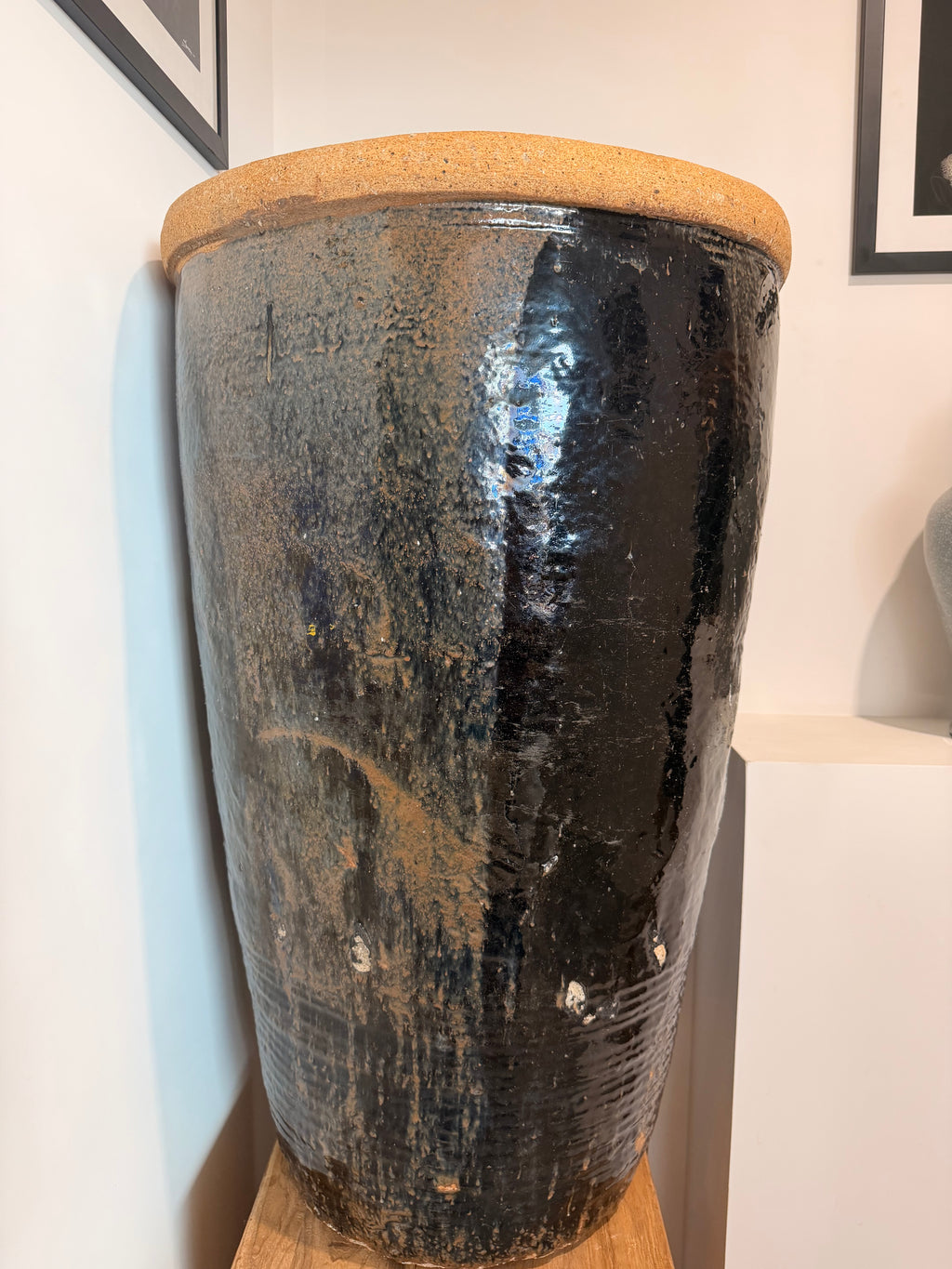 Grand Pot / Jarre en Terre Cuite Émaillée – Pièce Unique d'Artisanat d'Art Décoratif Haut de Gamme