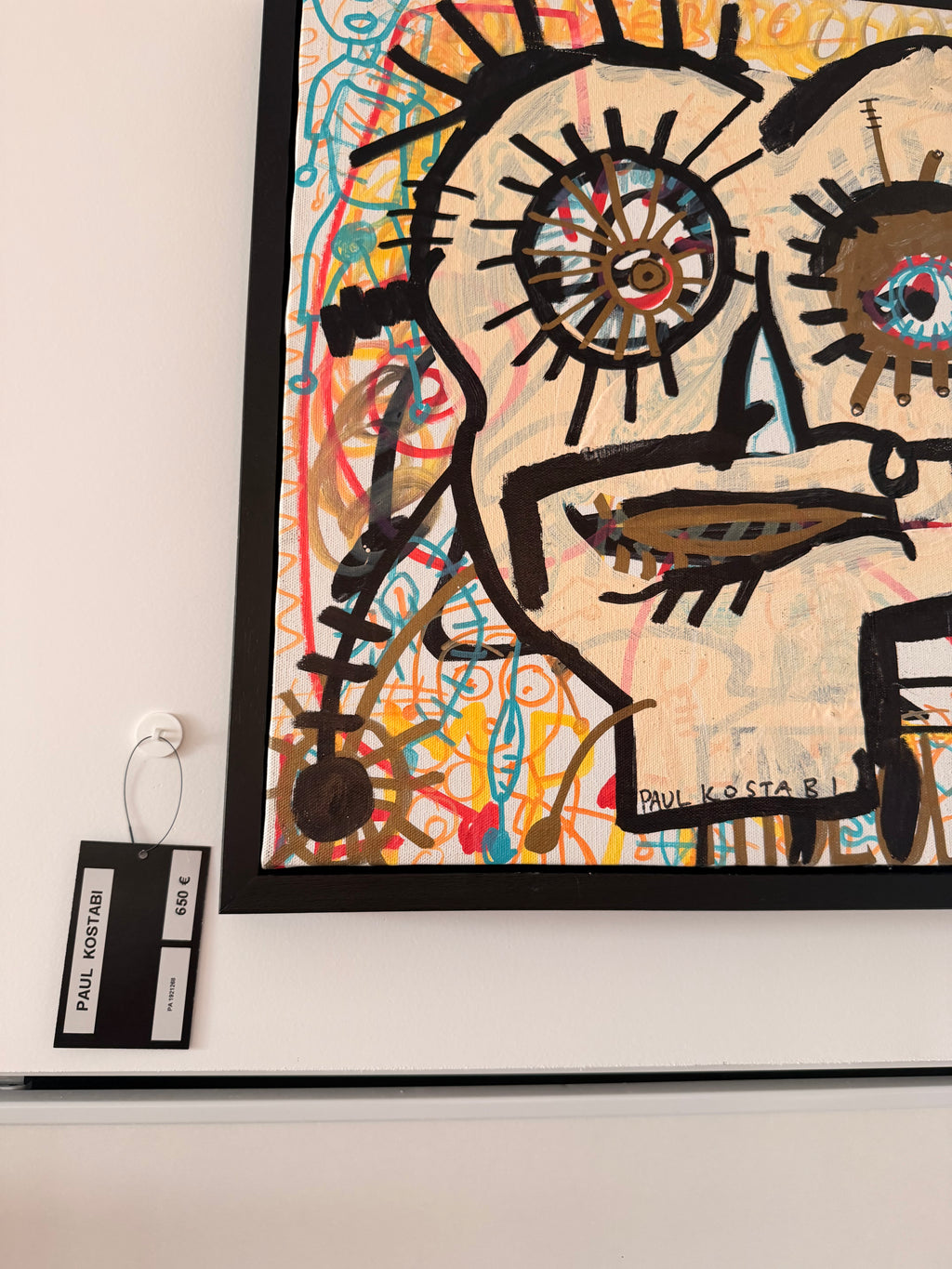 Street Art Painting "Duke" (2011) by Paul Kostabi – Unique Original Artwork, Painting on Canvas in a Floating Frame