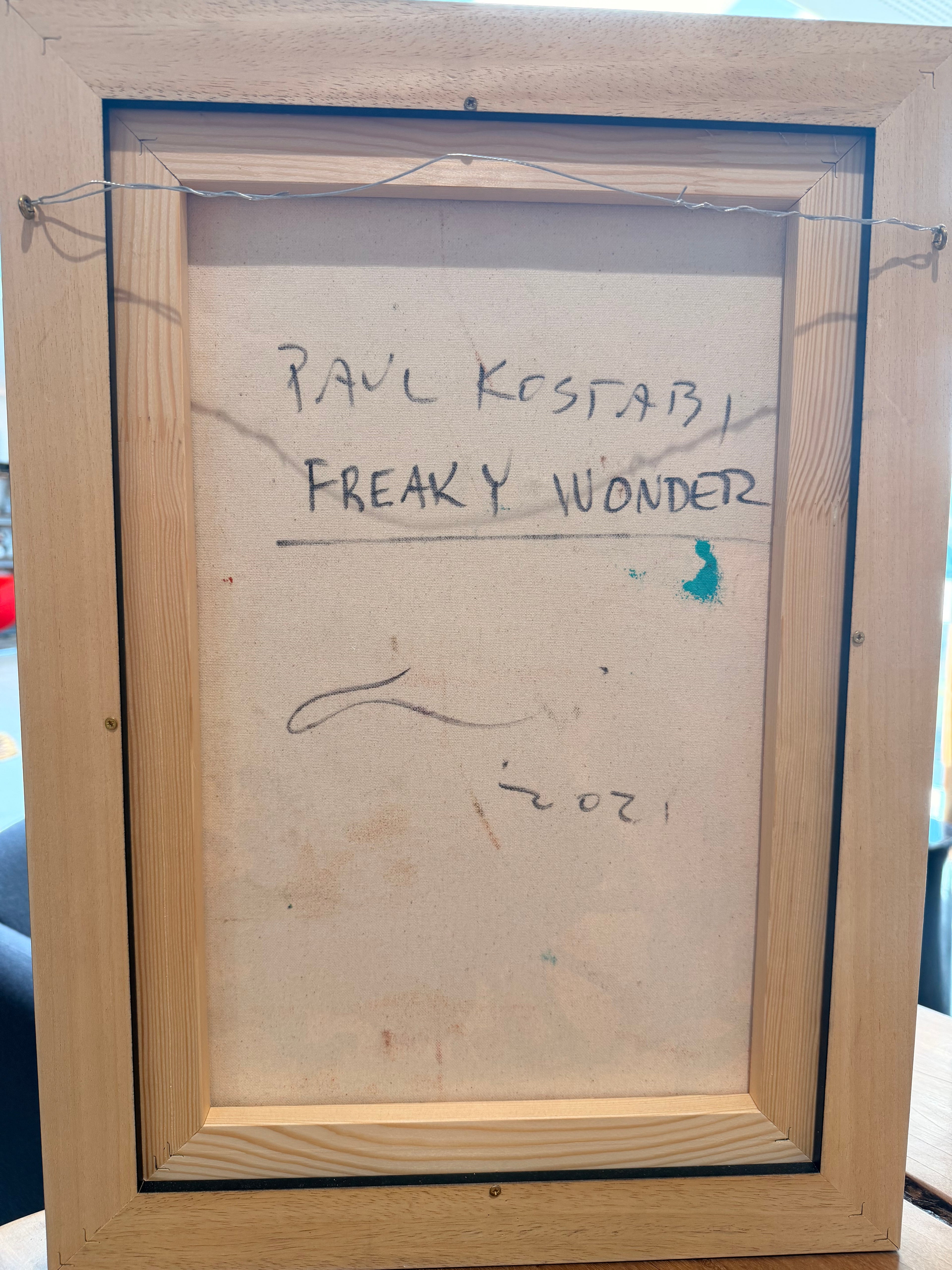 Street Art Painting "Freaky Wonder" (2021) by Paul Kostabi – Unique Original Artwork, Oil & Acrylic on Framed Canvas