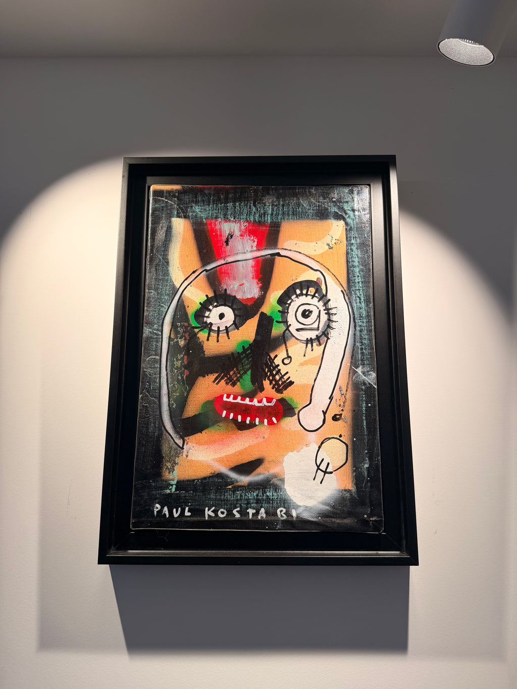 Tableau Street Art « Freaky WoTableau Street Art « Maxwell Mixed Up » (2011) par Paul Kostabi – Œuvre Originale Unique, Peinture sur Toile Encadrée