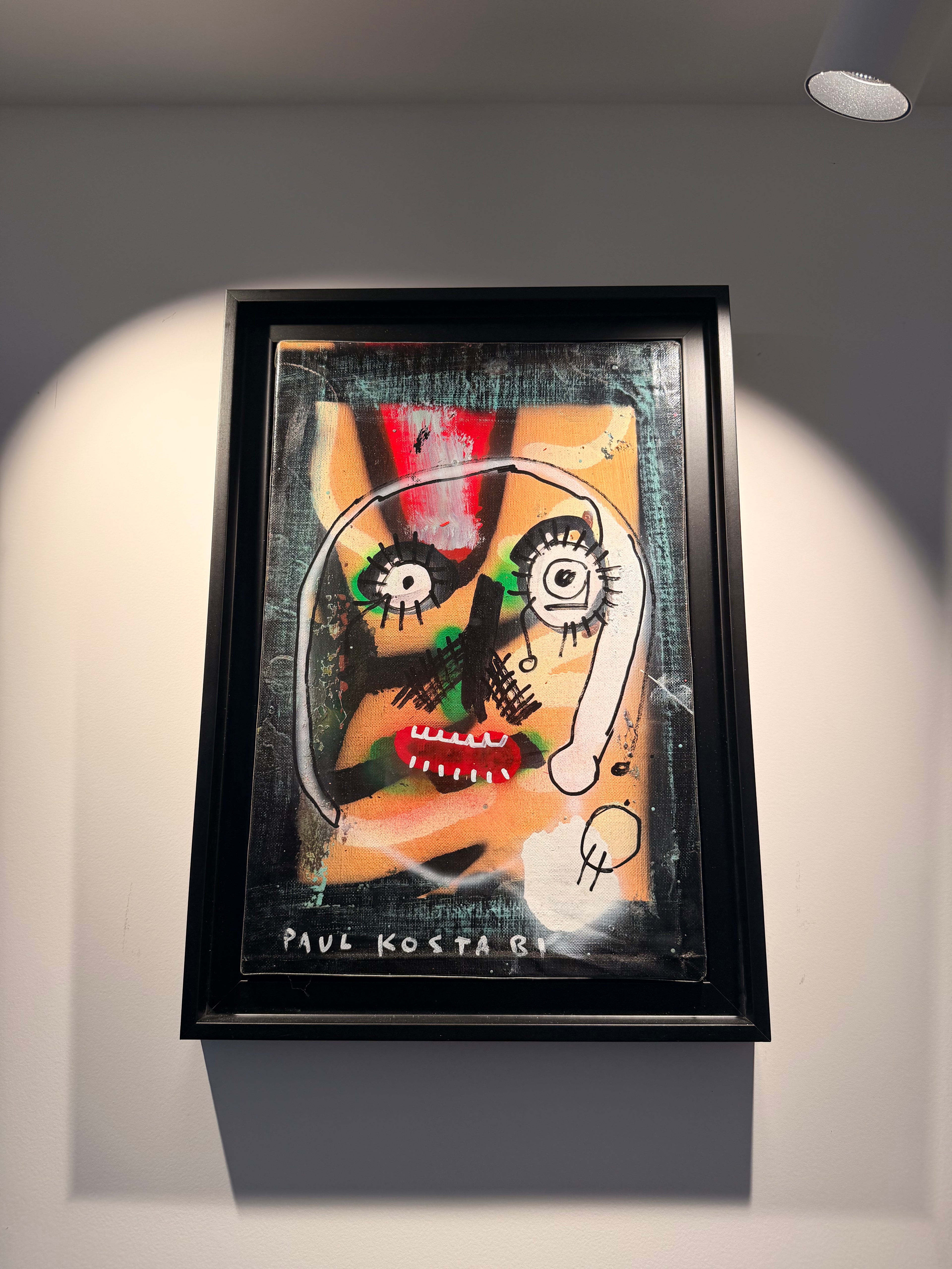 Tableau Street Art « Freaky WoTableau Street Art « Maxwell Mixed Up » (2011) par Paul Kostabi – Œuvre Originale Unique, Peinture sur Toile Encadrée