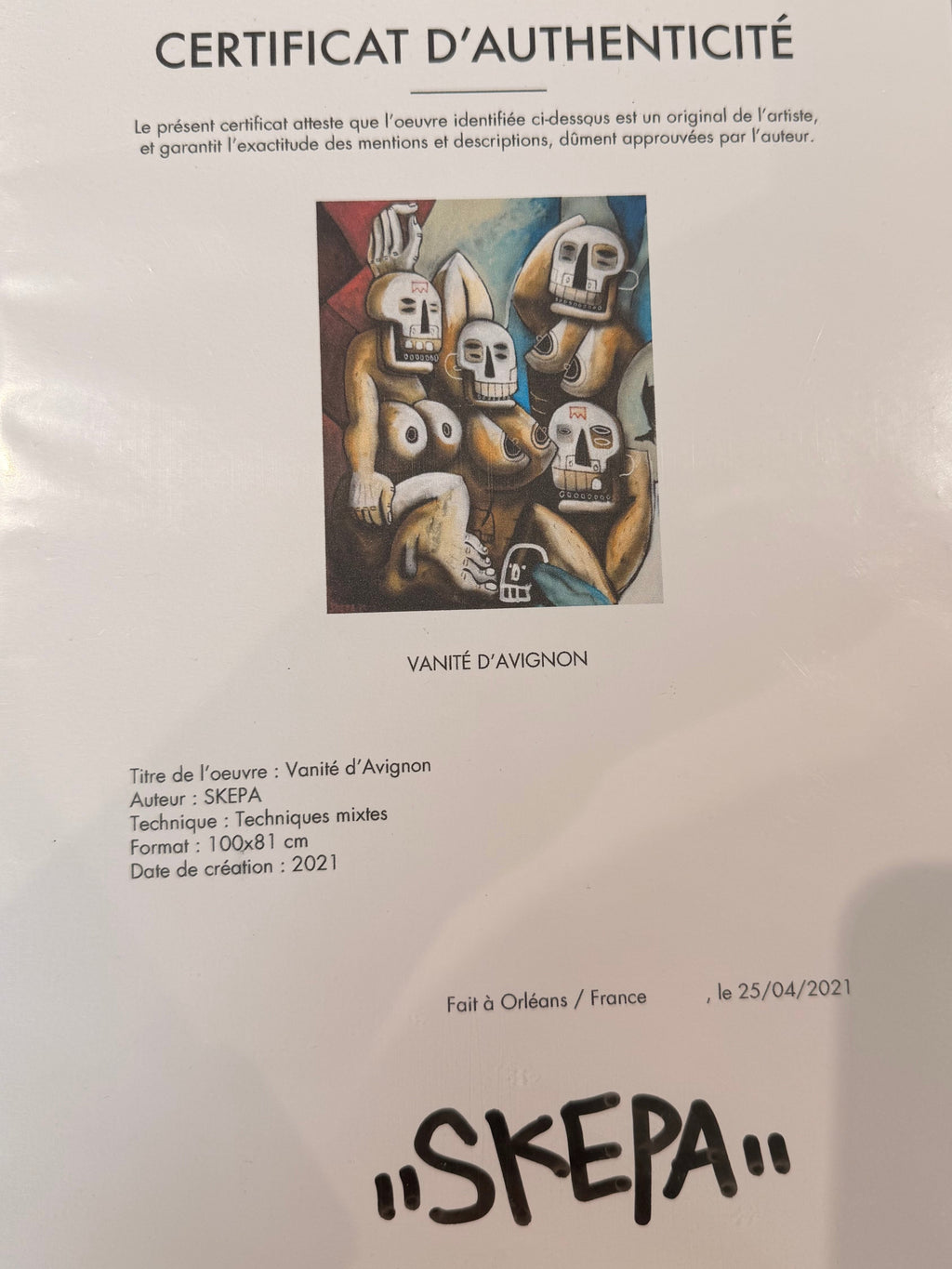 Street Art Painting "Indian Tonic" (2021) by SKEPA – Unique Original Work, Neo-Primitive Style (65 x 81 cm)