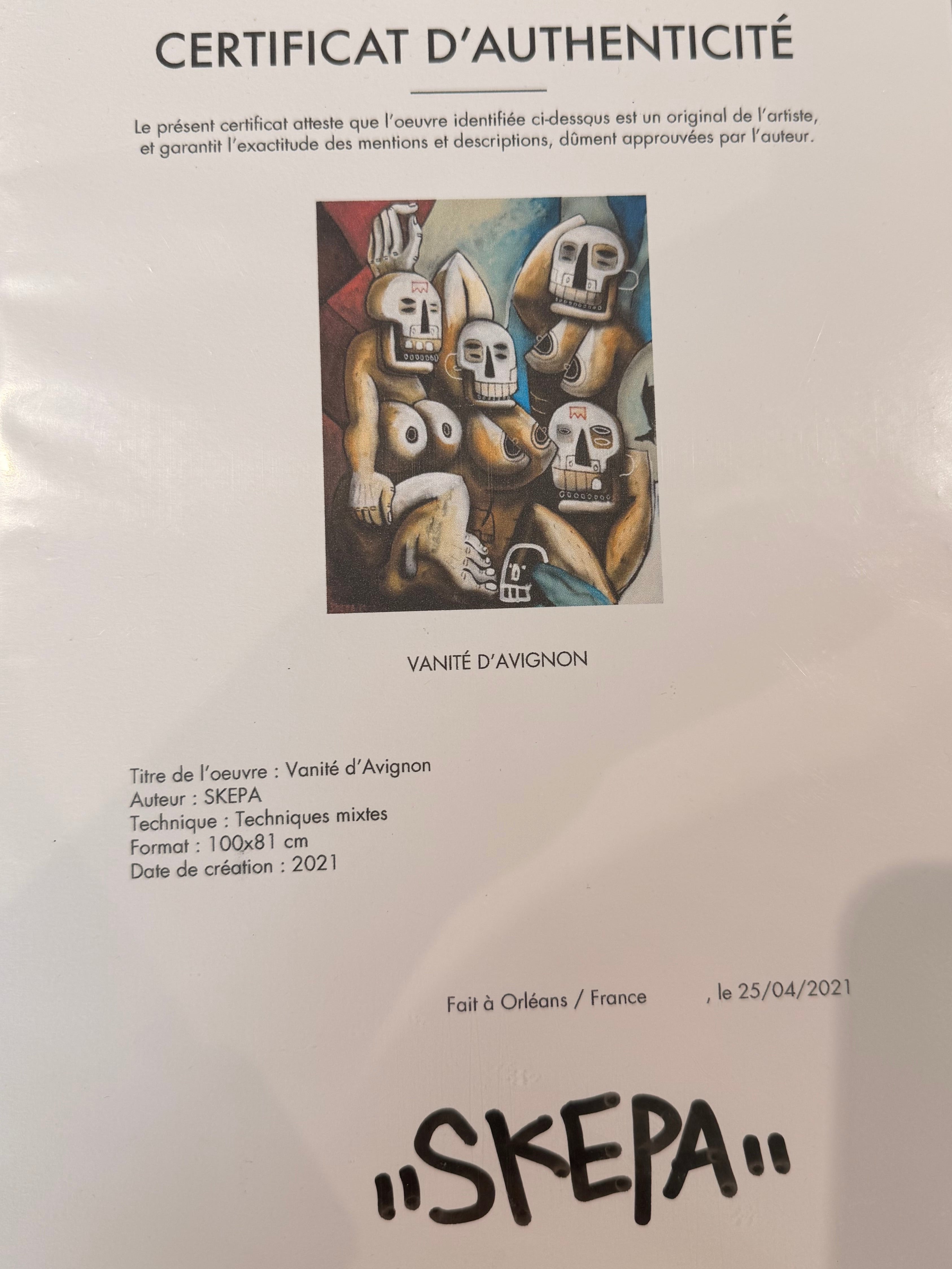 Street Art Painting "Indian Tonic" (2021) by SKEPA – Unique Original Work, Neo-Primitive Style (65 x 81 cm)