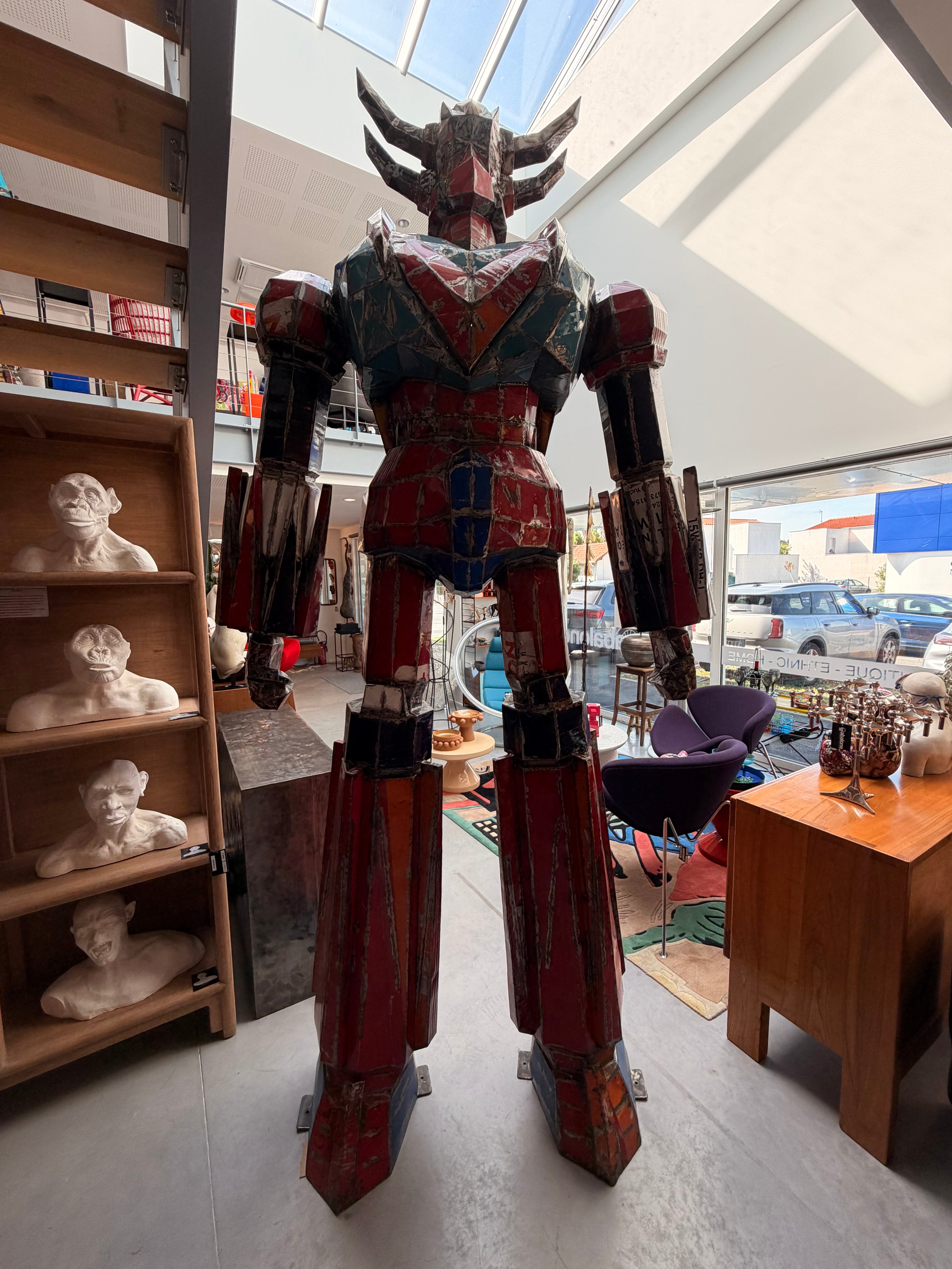 Monumental GOLDORAK Sculpture - Upcycled Art (2.93m)