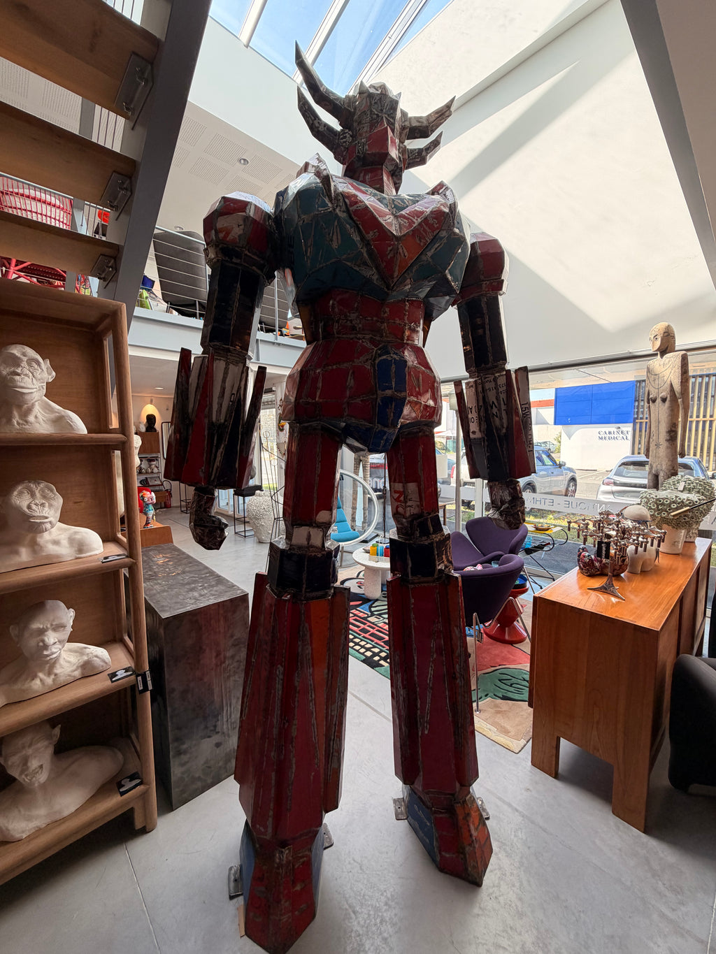 Monumental GOLDORAK Sculpture - Upcycled Art (2.93m)