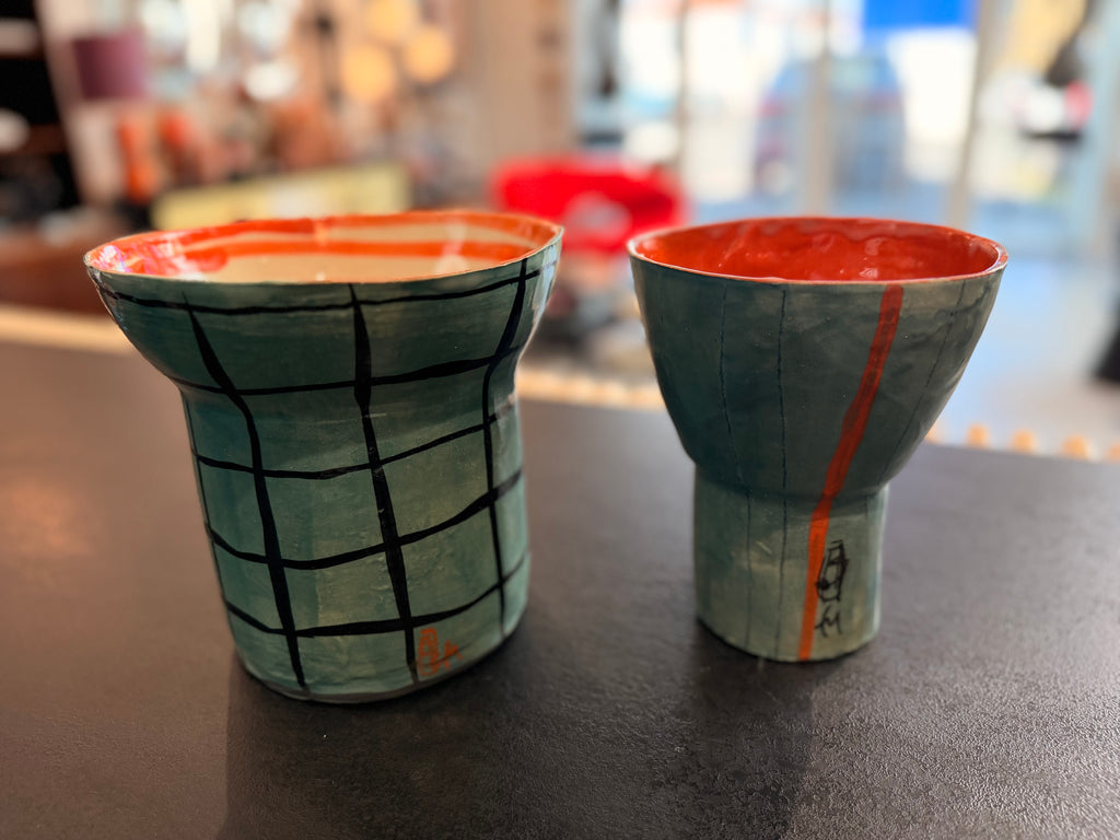 "Totem" Ceramic Art Vases – Unique Studio Creations by Catherine Meurger (Sold individually or as a pair)