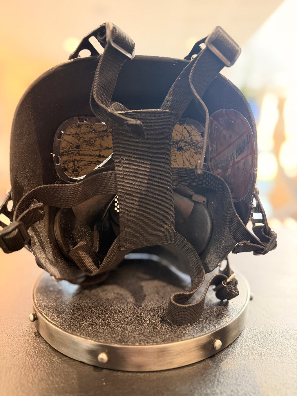 Sculpture "GAS MASK" Street Art – An exclusive creation by OPIUS | Custom Louis Vuitton x Supreme Edition