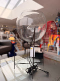 "Oda Style" Spherical Table Lamp in Glass and Black Metal