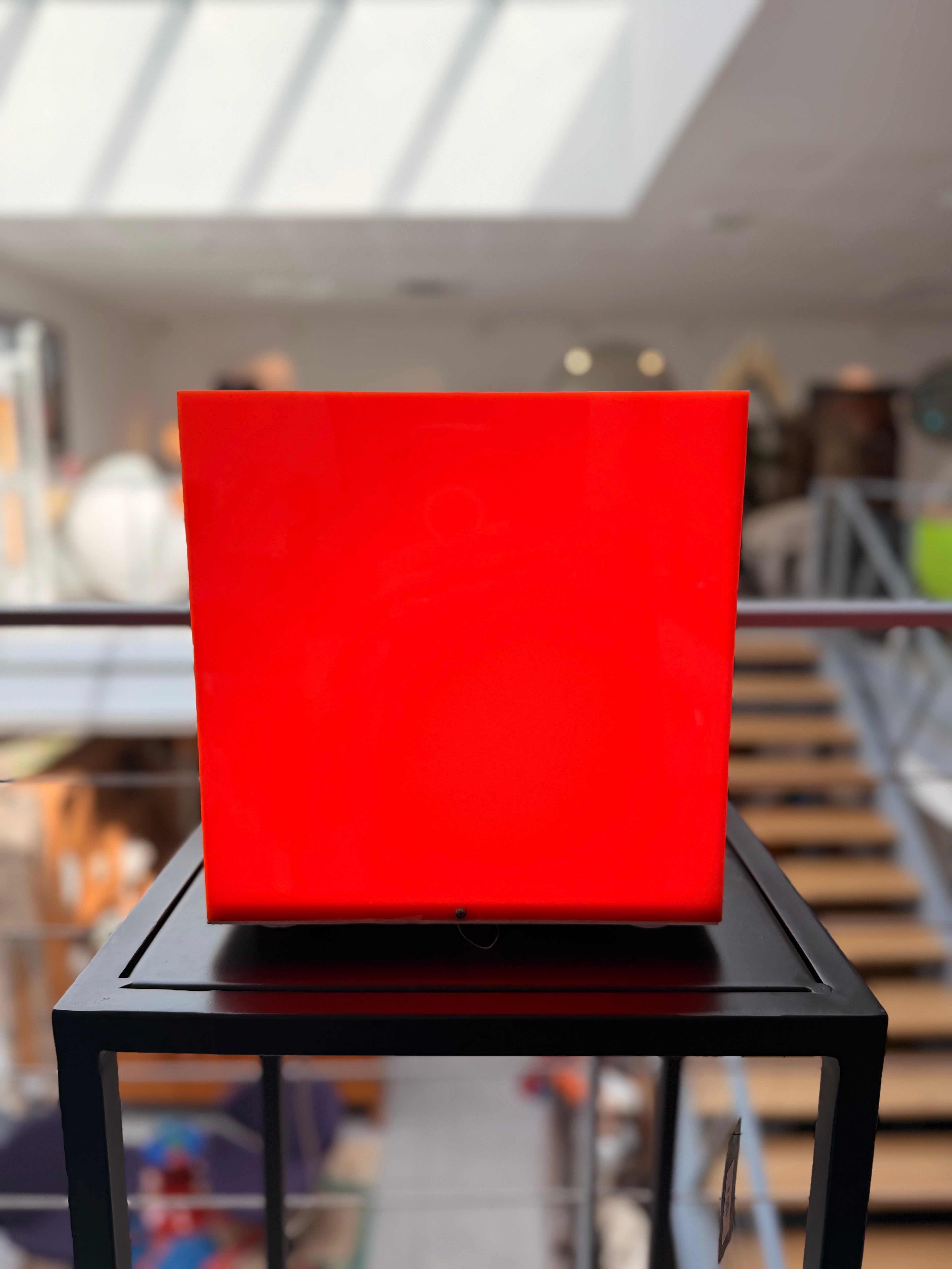 Lampe Cube "Space Age" 25 cm – Au Choix : Bleu Électrique ou Orange Pop (Années 70)