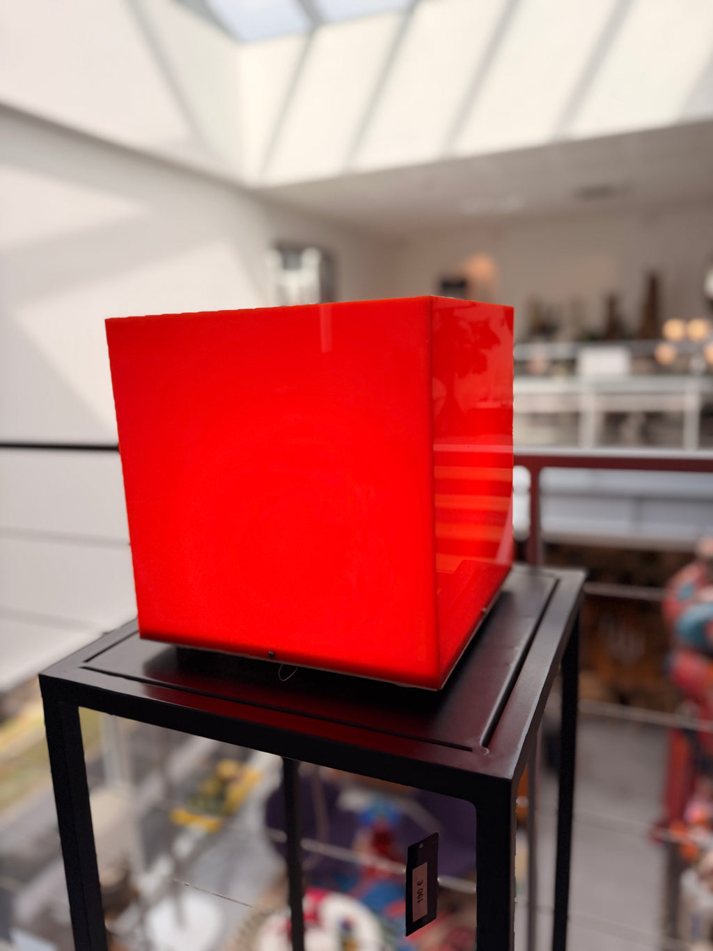 Lampe Cube "Space Age" 25 cm – Au Choix : Bleu Électrique ou Orange Pop (Années 70)
