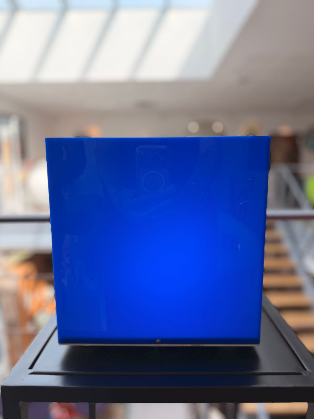Lampe Cube "Space Age" 25 cm – Au Choix : Bleu Électrique ou Orange Pop (Années 70)