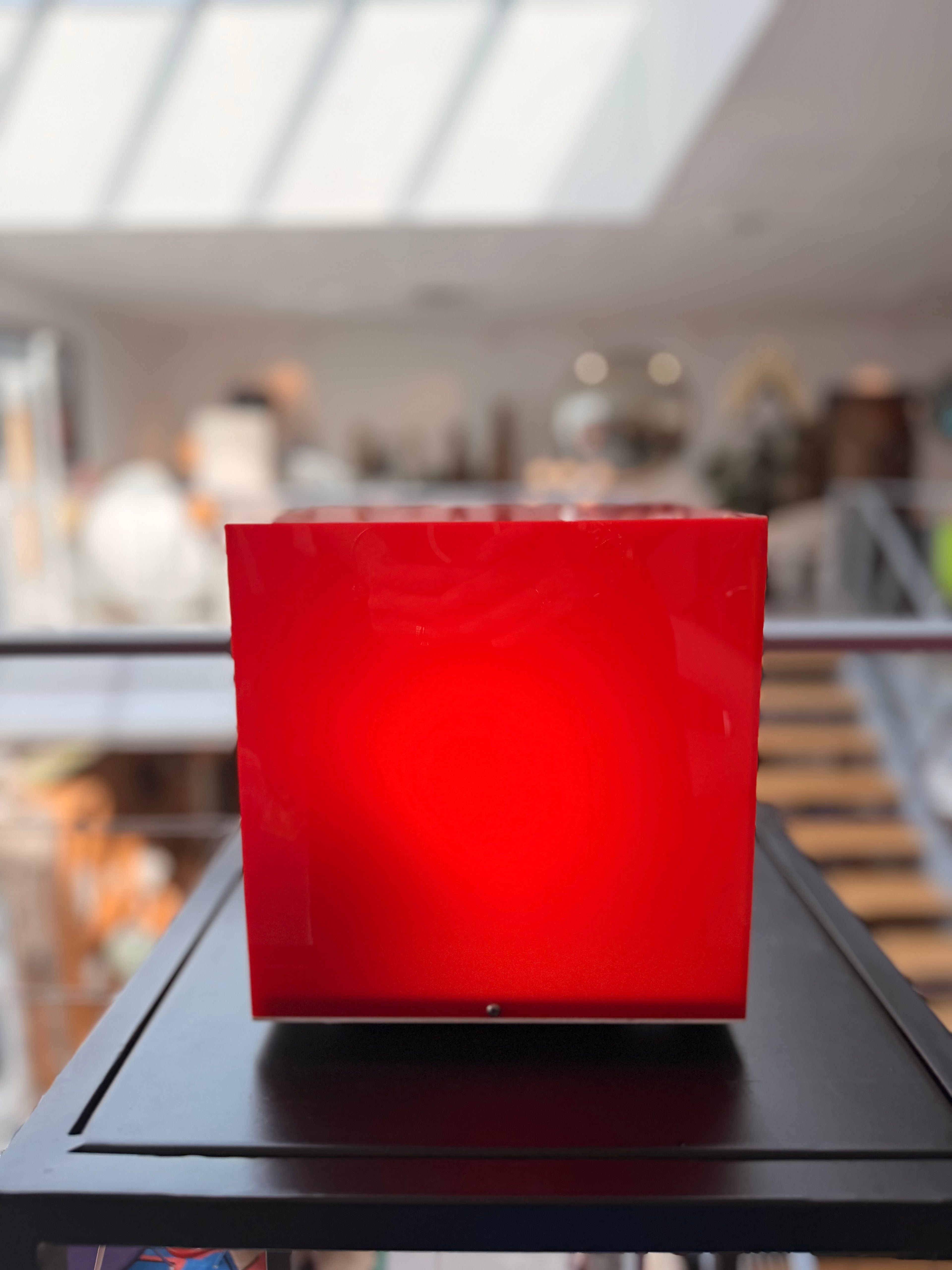 Lampe Cube Rouge – Design Space Age (Années 70)