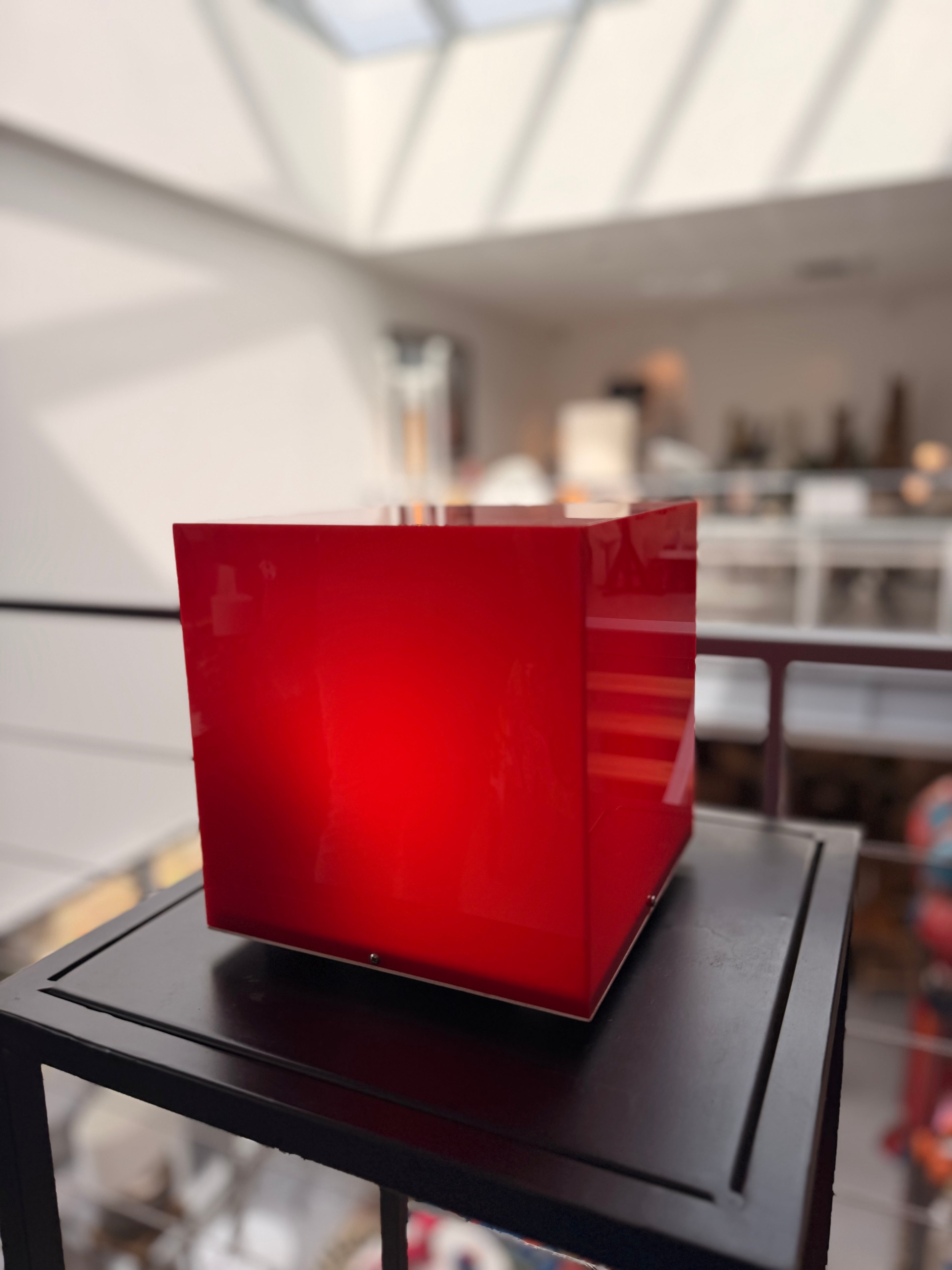 Lampe Cube Rouge – Design Space Age (Années 70)