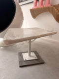 White Perforated Metal Designer Coffee Table – Modernist / Matégot Style
