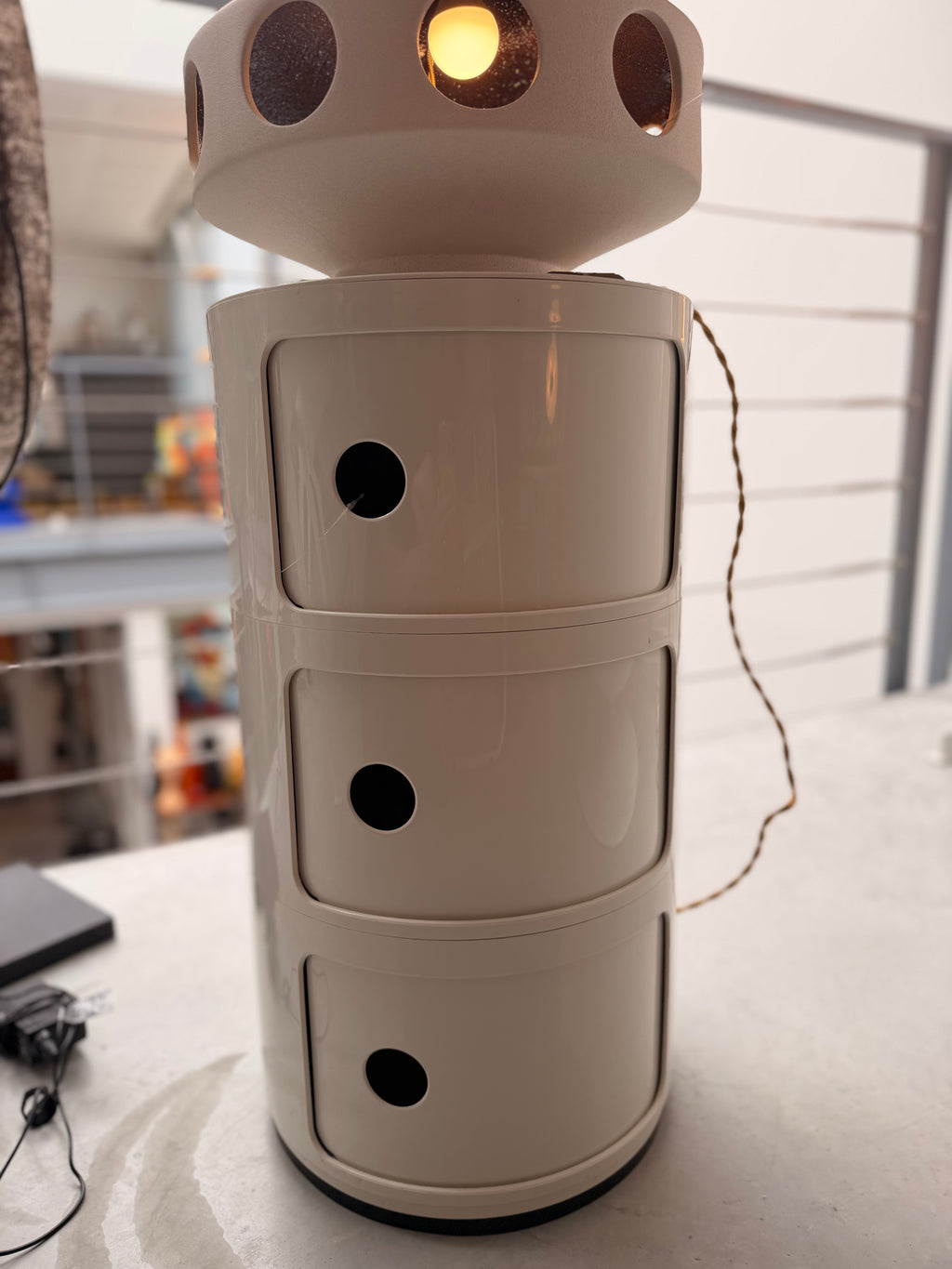 Meuble de Rangement Cylindrique "Space Age" (3 Éléments) – Circa 1970