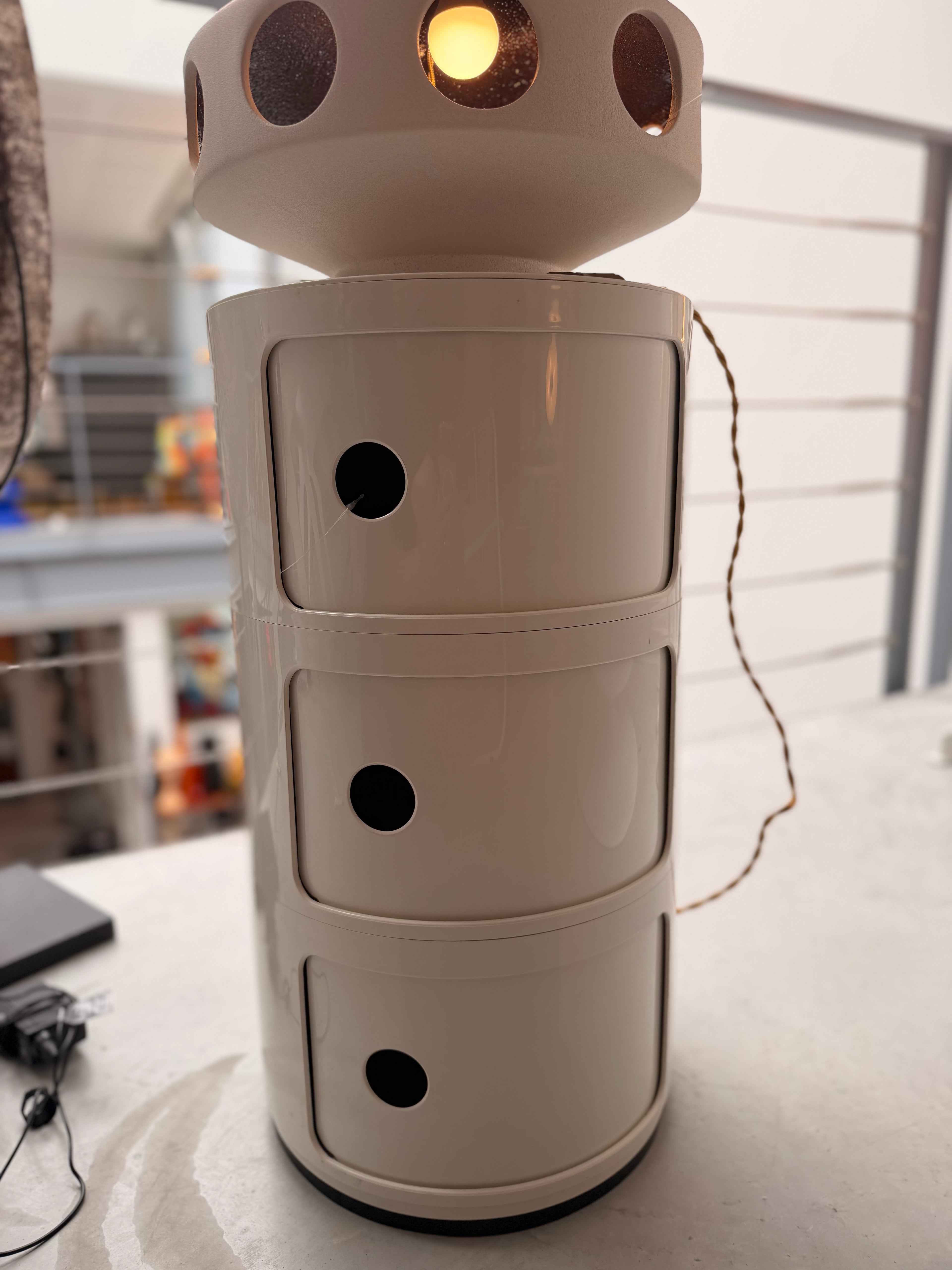 Meuble de Rangement Cylindrique "Space Age" (3 Éléments) – Circa 1970