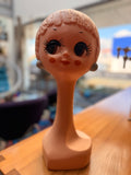 Tête de Mannequin Vintage — Tête d'Affichette "Twiggy Style" (Années 60/70)
