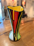 Céramiques Émaillées à Décor Zébré Polychrome — Vase Sculptural ou Coupe Tripode (Style Vallauris / 50's)