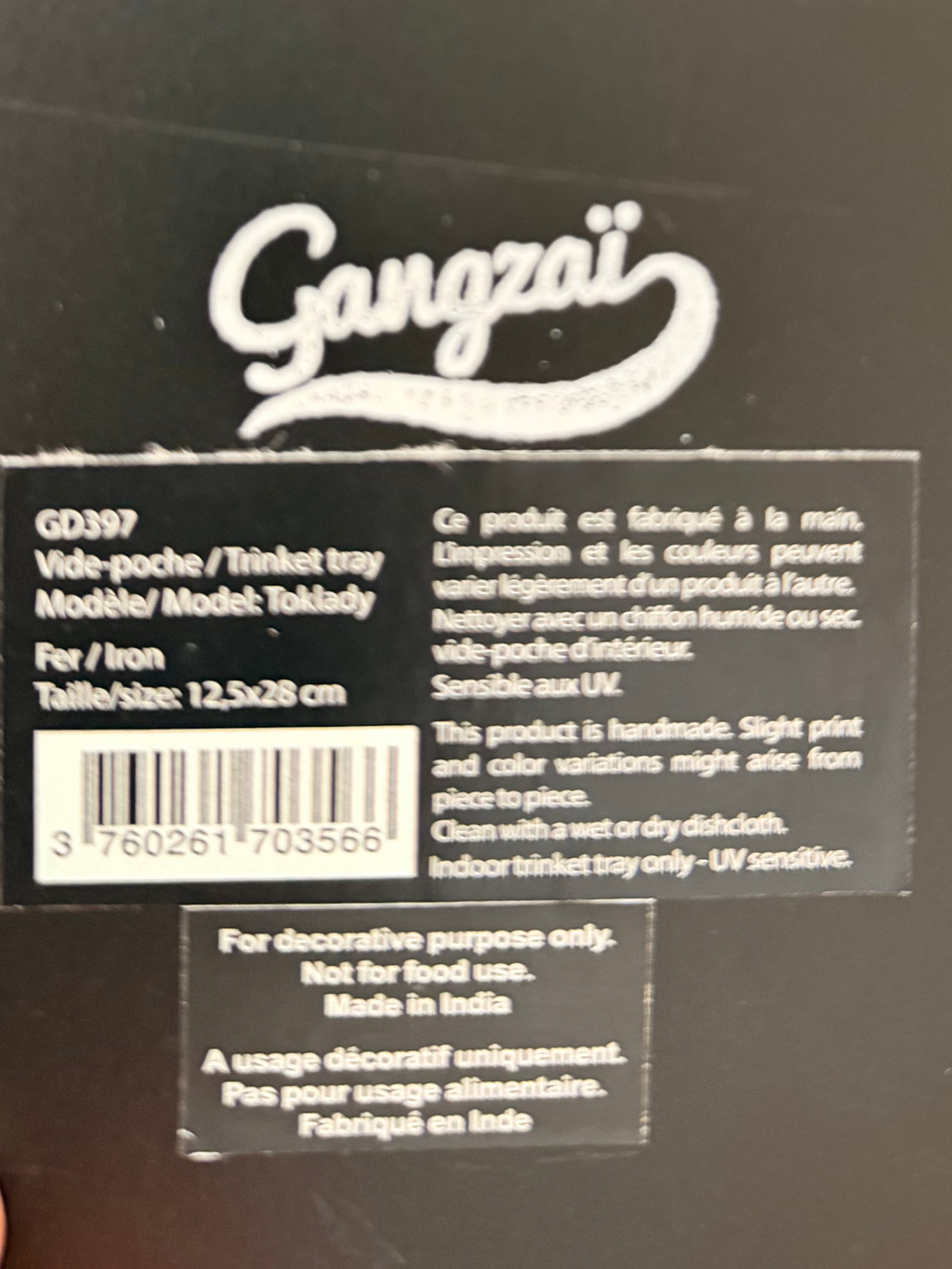 Vides-Poches en Fer Laqué « Collection Surréaliste » – Gangzaï (Vendus à l'Unité)