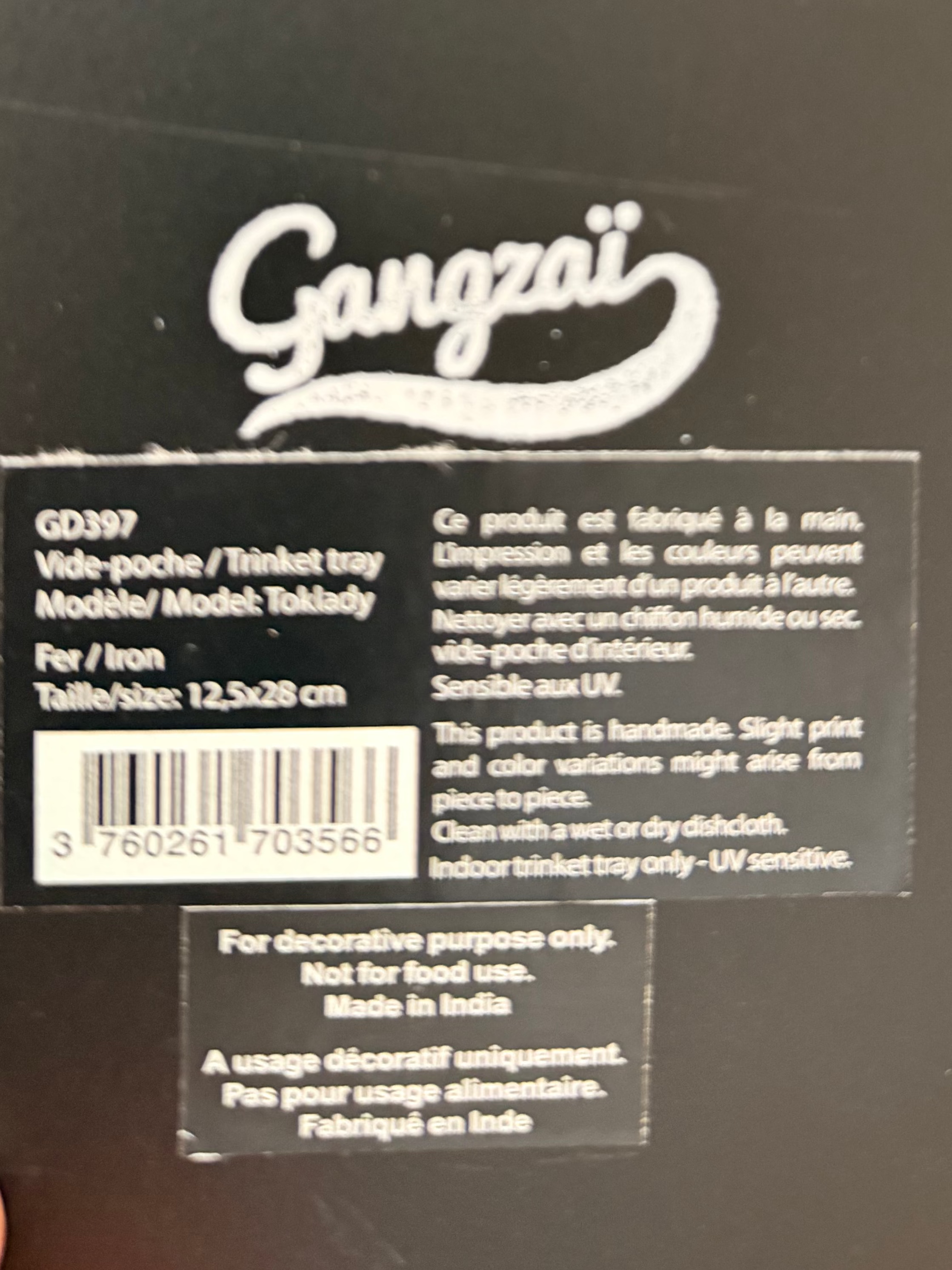 Vides-Poches en Fer Laqué « Collection Surréaliste » – Gangzaï (Vendus à l'Unité)