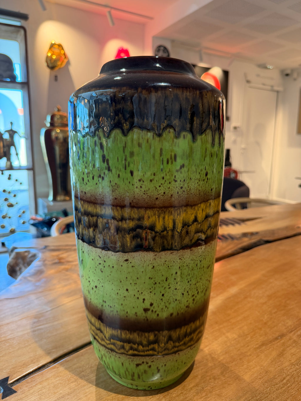 Céramique Fat Lava Vert Anis & Brun – West Germany