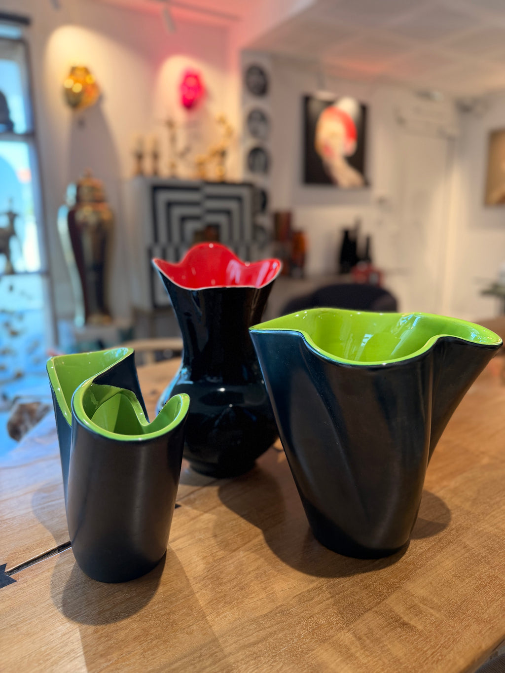 Vases Sculpturaux Vintage en Céramique – Élvinger / Vallauris