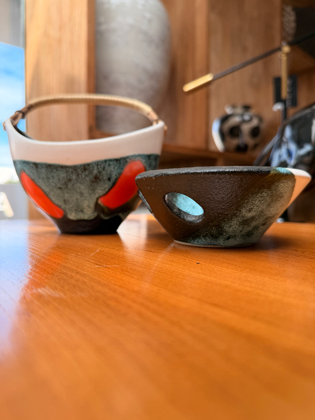 Duo de Céramiques d'Art — Pousse-Café & Vide-Poche par Tscherny / Vallauris (Années 50-60)