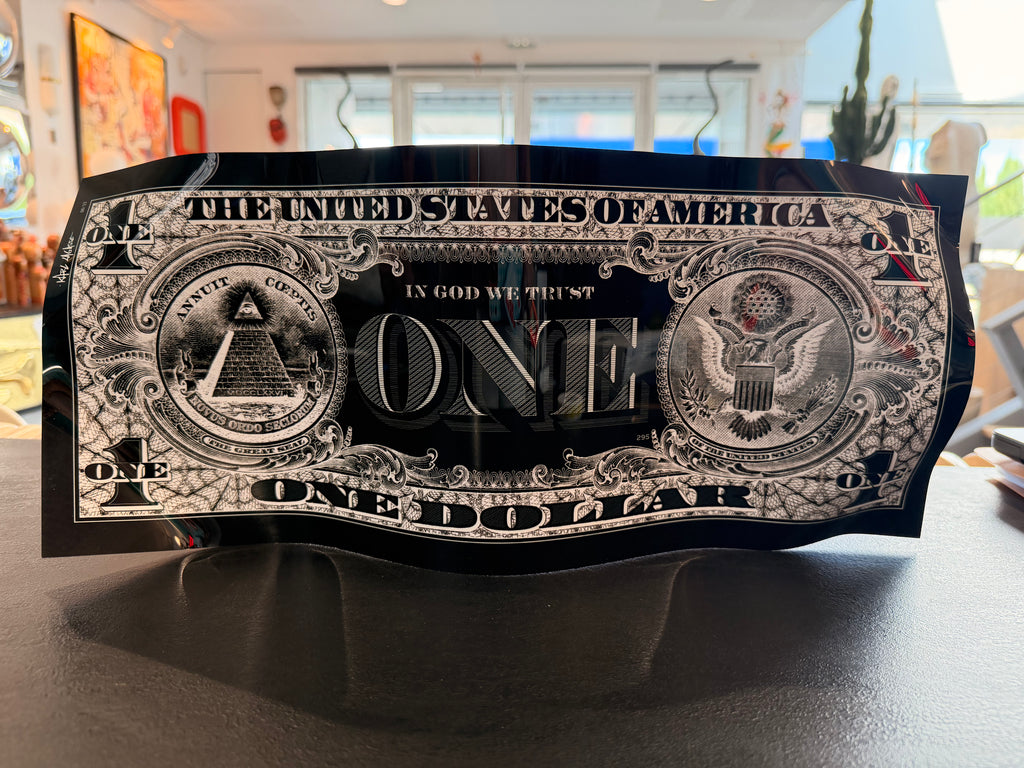 Sculpture Pop Art « One Dollar » en aluminium — Karl Lagasse