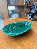 Coupelle / Vide-Poche Organique en Céramique Émaillée Vert Émeraude — Design Vintage (Années 50-60)