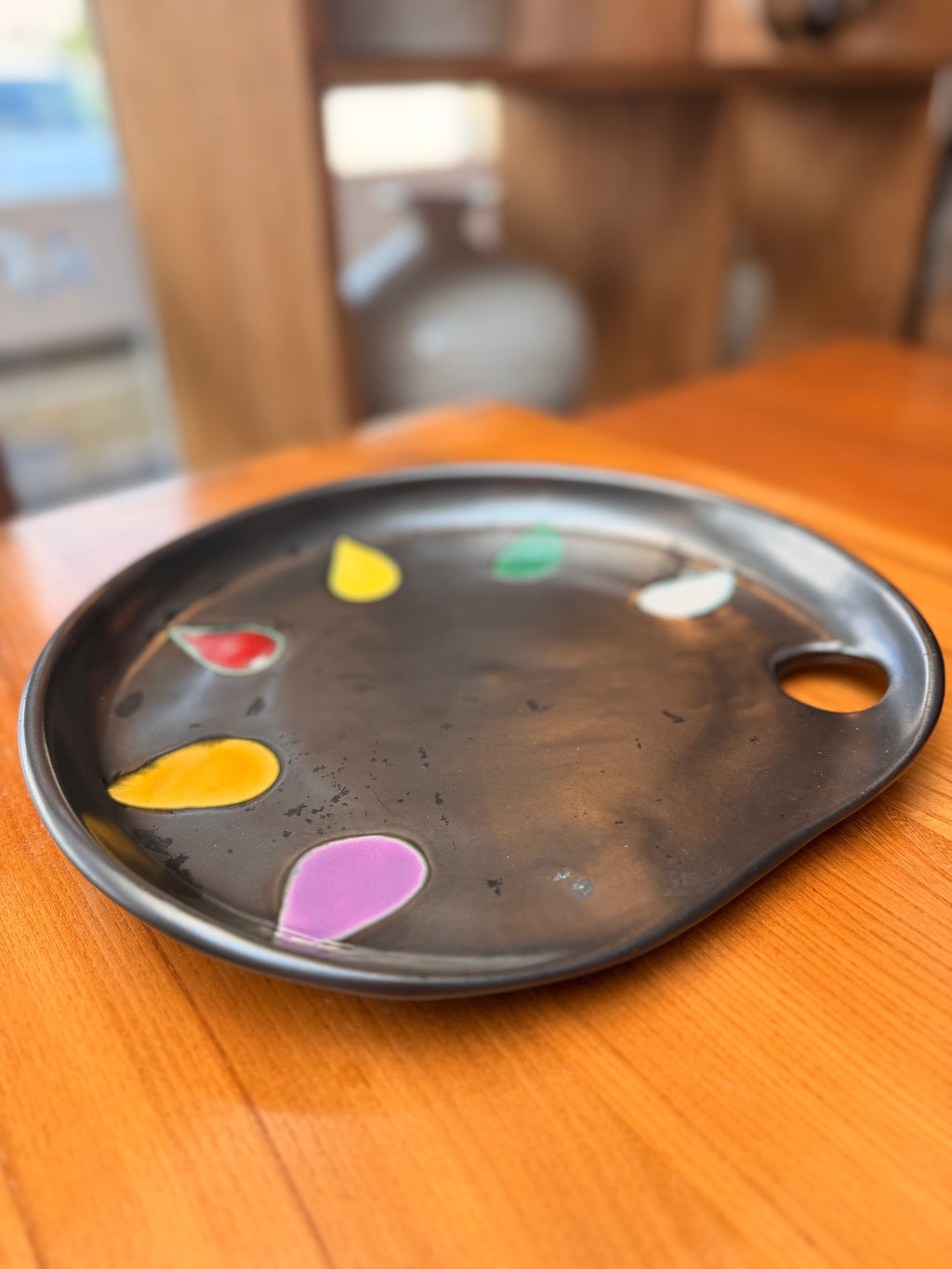 Vide-Poche / Plat Forme « Palette de Peintre » en Céramique — Vallauris / Mid-Century (Années 50)