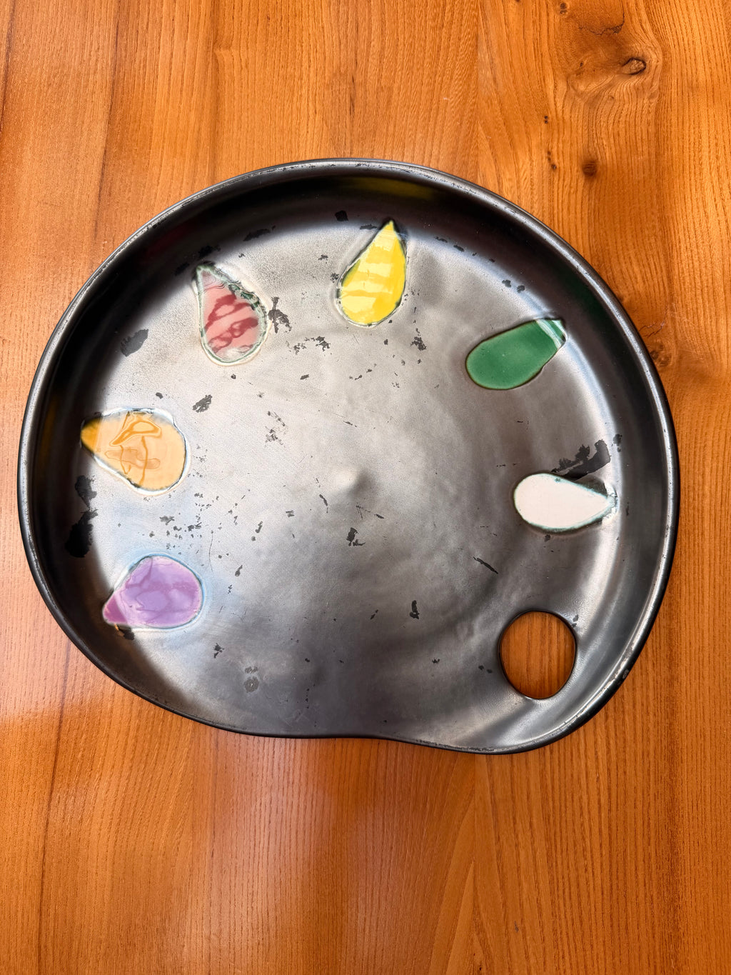 Vide-Poche / Plat Forme « Palette de Peintre » en Céramique — Vallauris / Mid-Century (Années 50)
