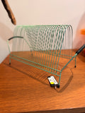 Porte-Vinyles / Rangement Vinyles Vintage en Fil de Métal Laqué Vert d'Eau (Années 50/60)